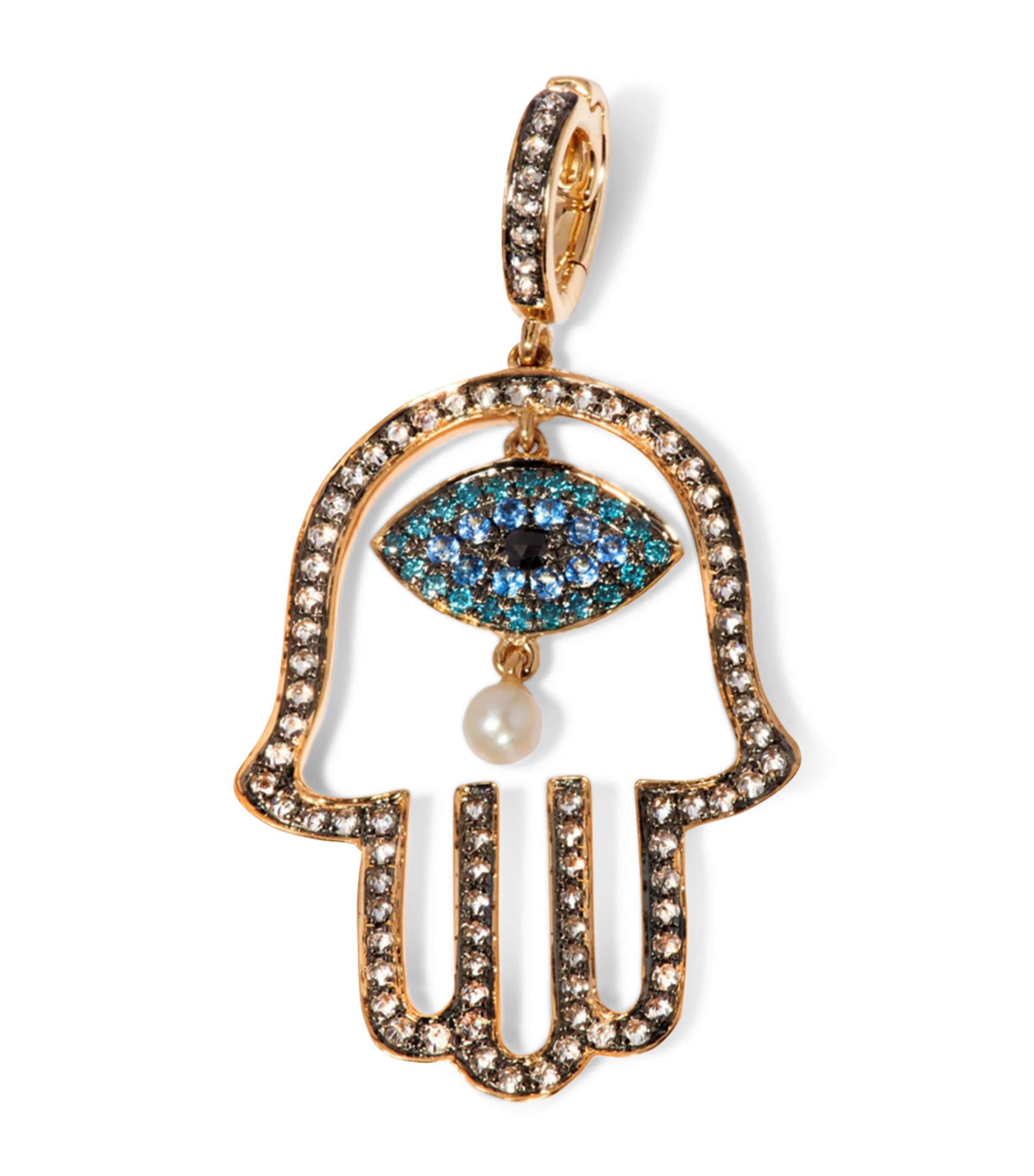 Annoushka Yellow Gold And Diamond Mythology Hand Of Fatima Charm In Gold