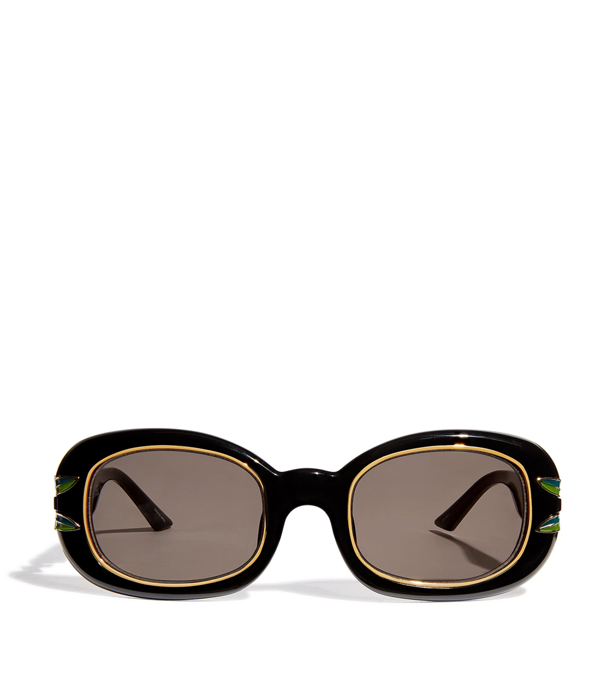 Casablanca Laurel Oval Sunglasses In Black