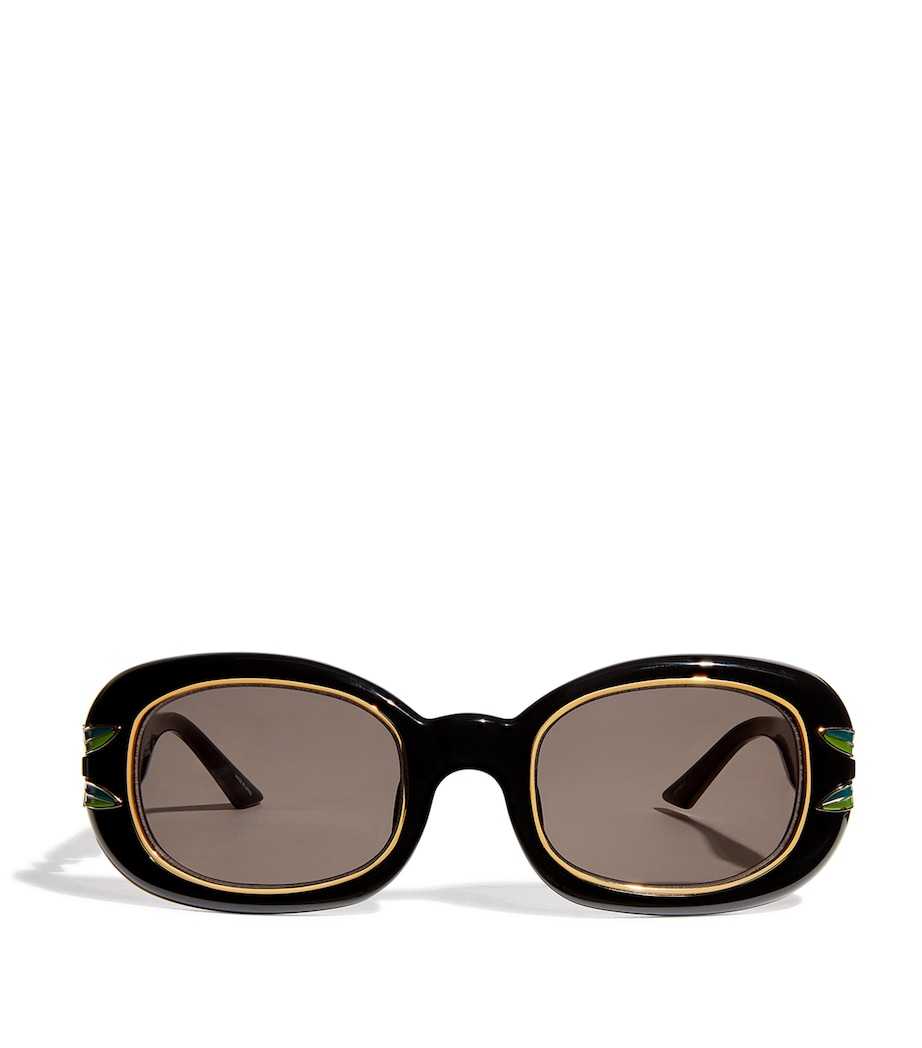 Laurel Oval Sunglasses BLACK/GOLD/LAUREL/GY Image 1
