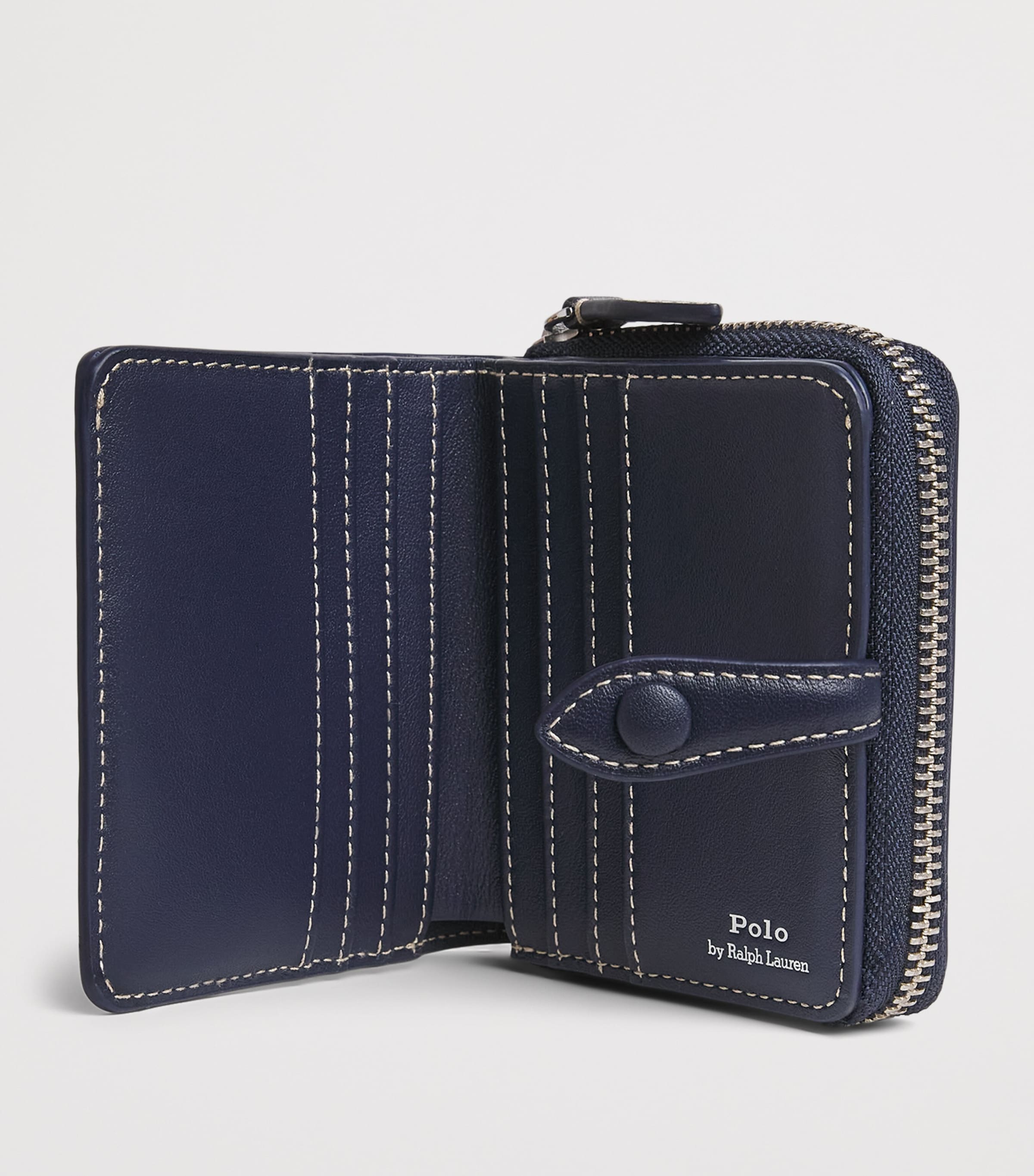 Polo Ralph Lauren Small Leather Polo Bear Wallet Newport Navy Image 3