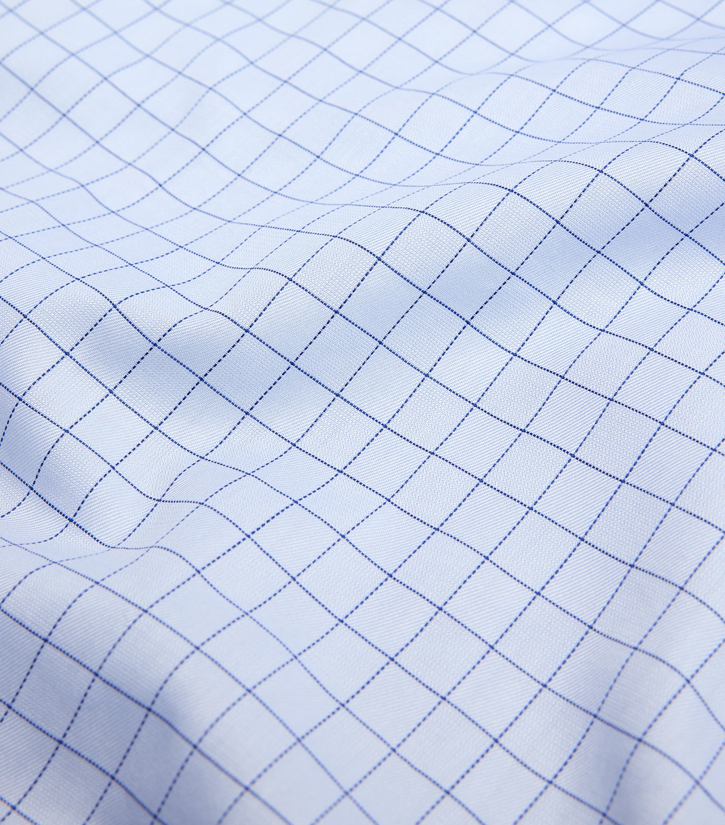 Dunhill Mens Cotton Check Shirt Blue Image 6