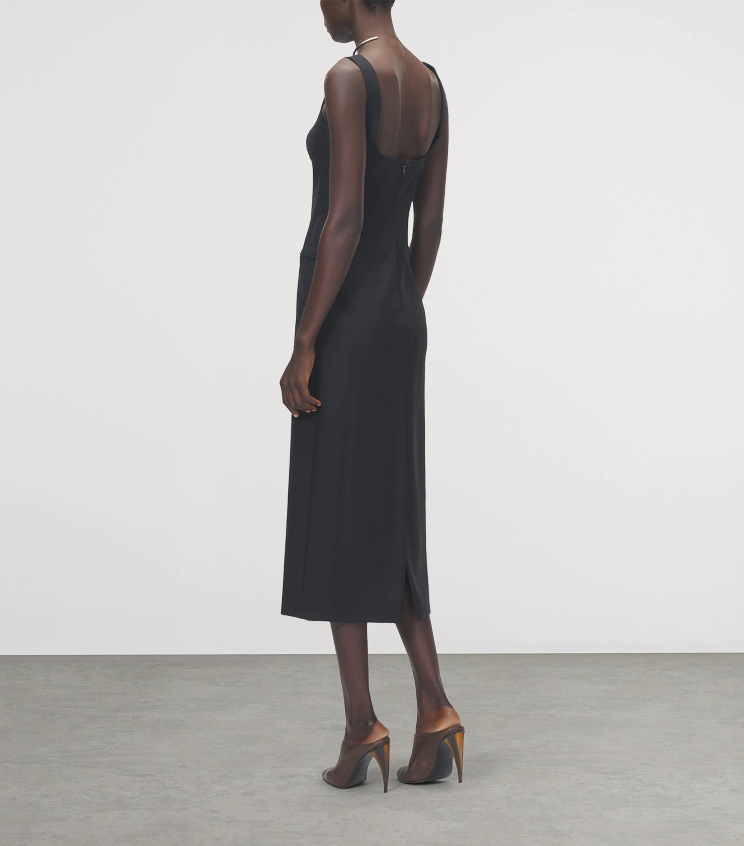 McQueen Womens Wool-Mohair Midi Dress Image 3
