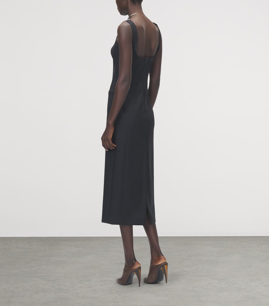 McQueen Womens Wool-Mohair Midi Dress Image 3