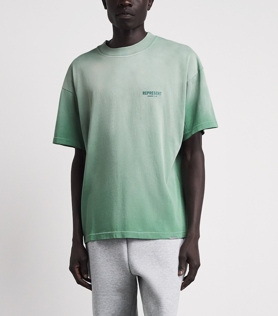 Represent Mens Cotton Owners Club T-Shirt Washed Aloe Image 4