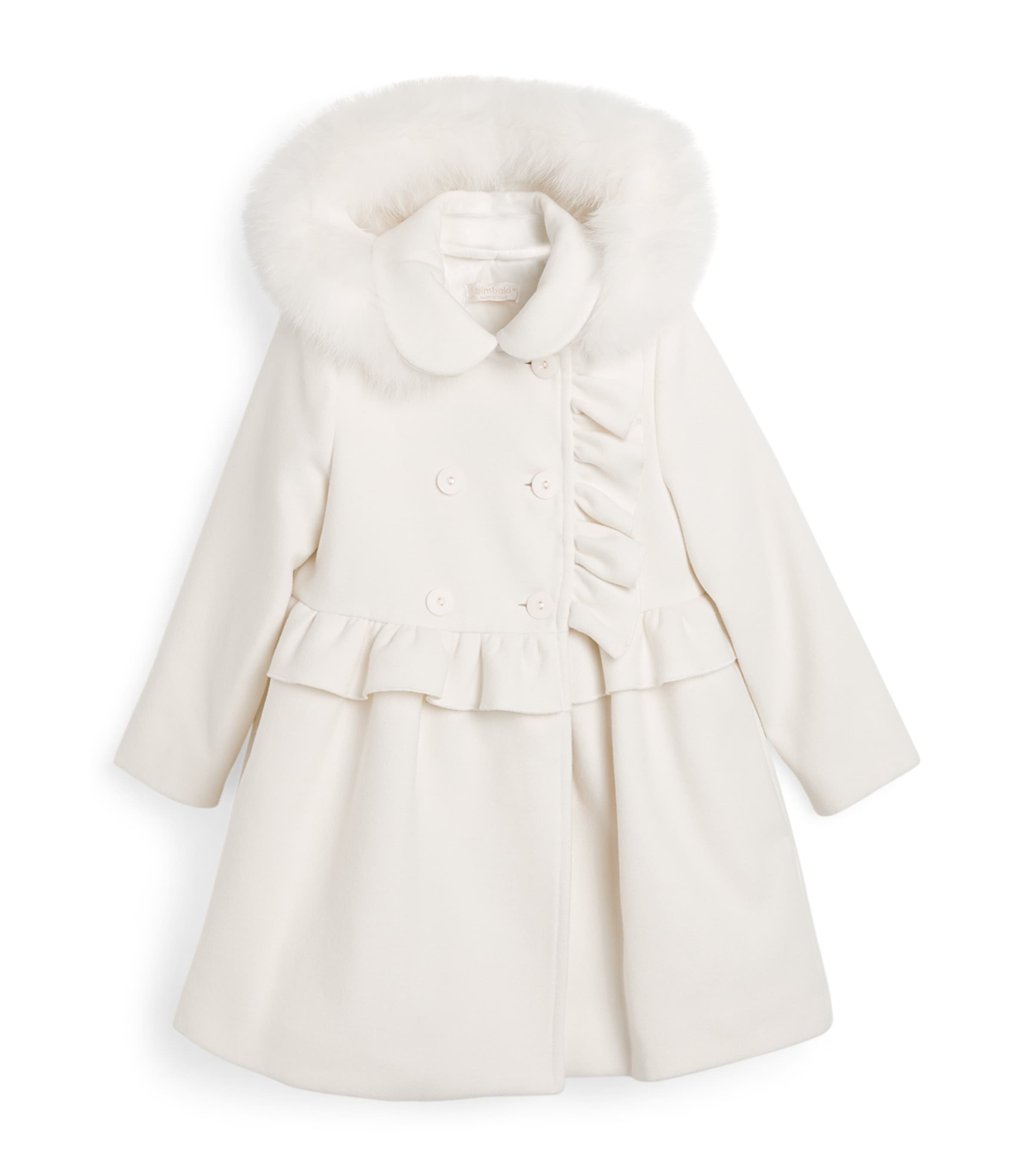 Bimbalò Kids' Fur-trim Hooded Coat In White