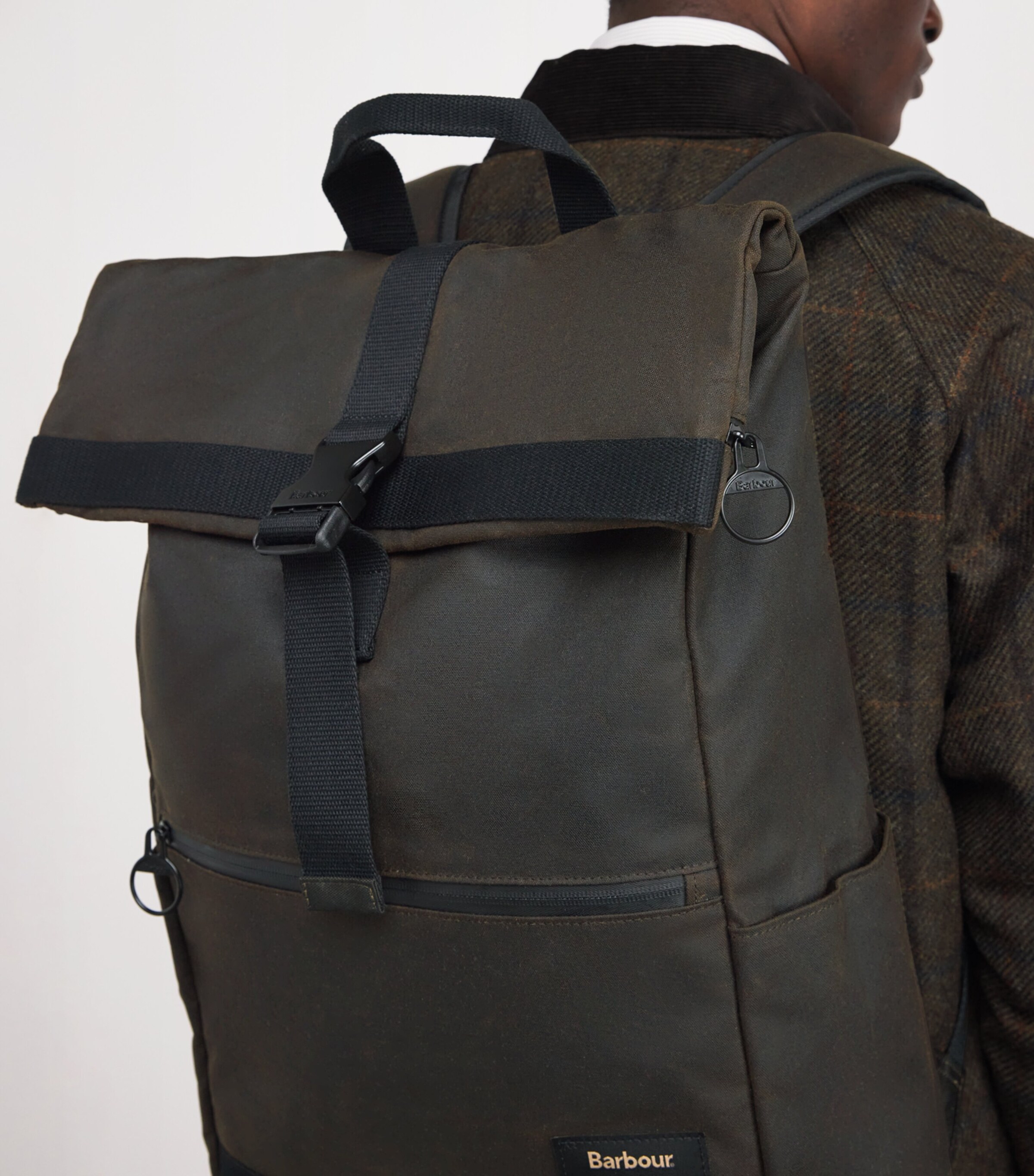 Wax Fold-Over Backpack OLIVE/BLACK Image 5