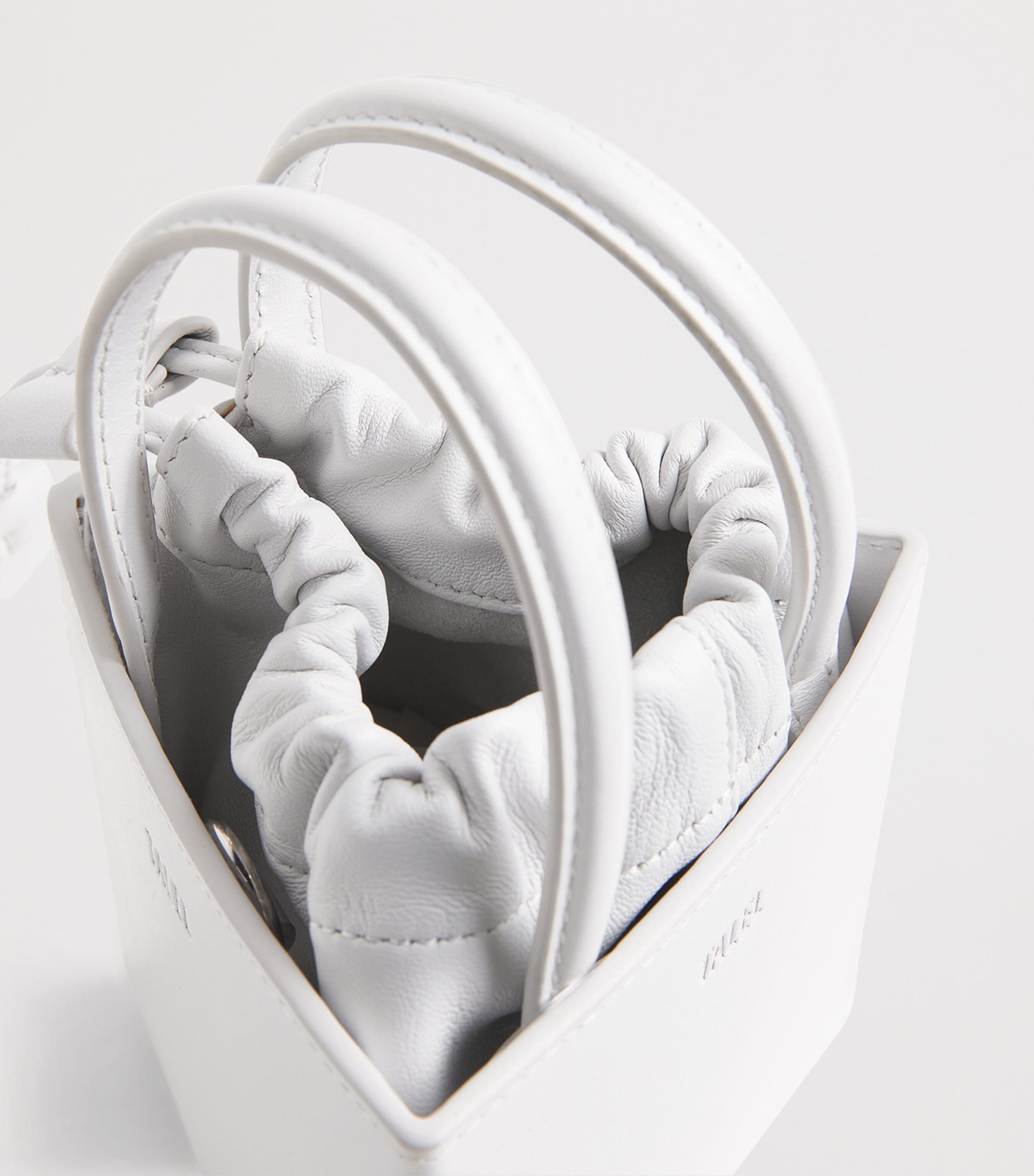Talel Paris Small Leather Triangle Bag White Image 5
