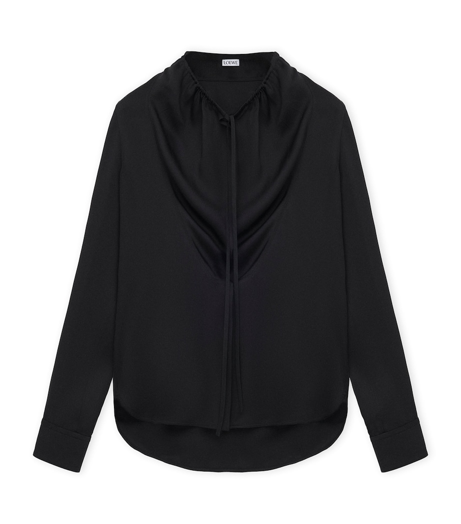 Silk-Blend Satin Blouse BLACK Image 1