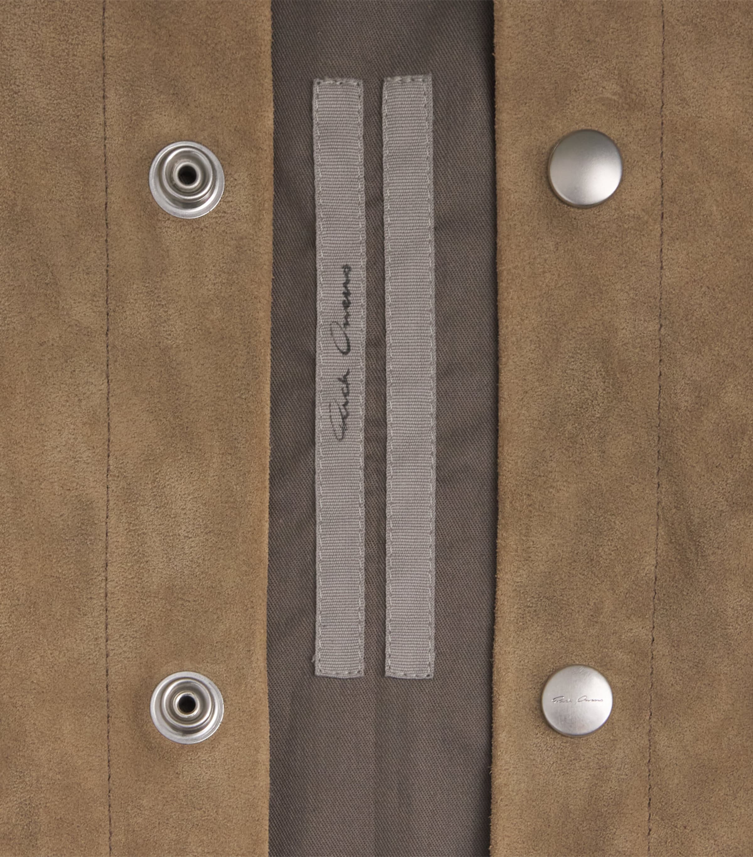 Rick Owens Mens Suede Overshirt Sumi Brown Image 6