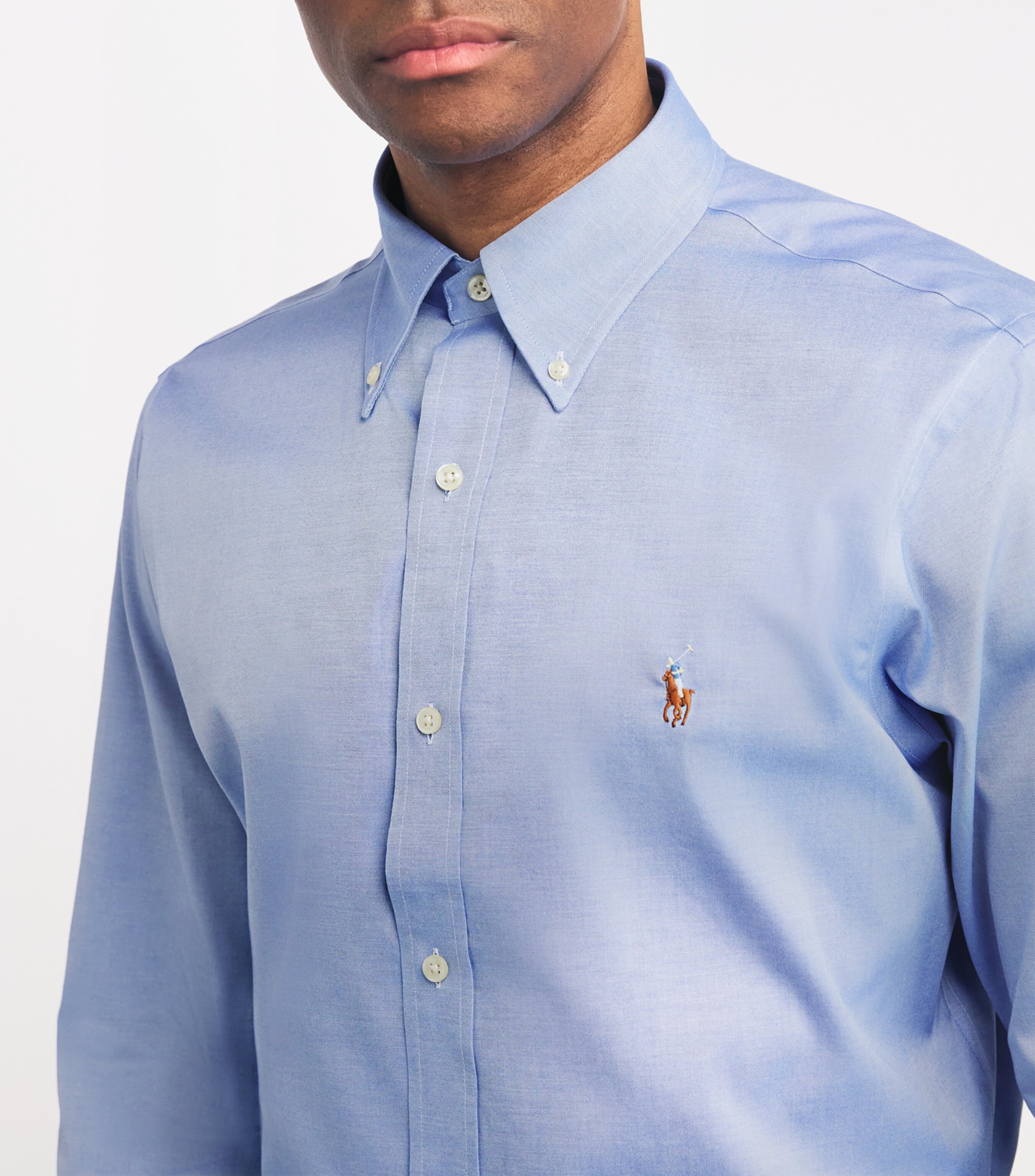 Cotton Poplin Slim Oxford Shirt BLUE Image 6