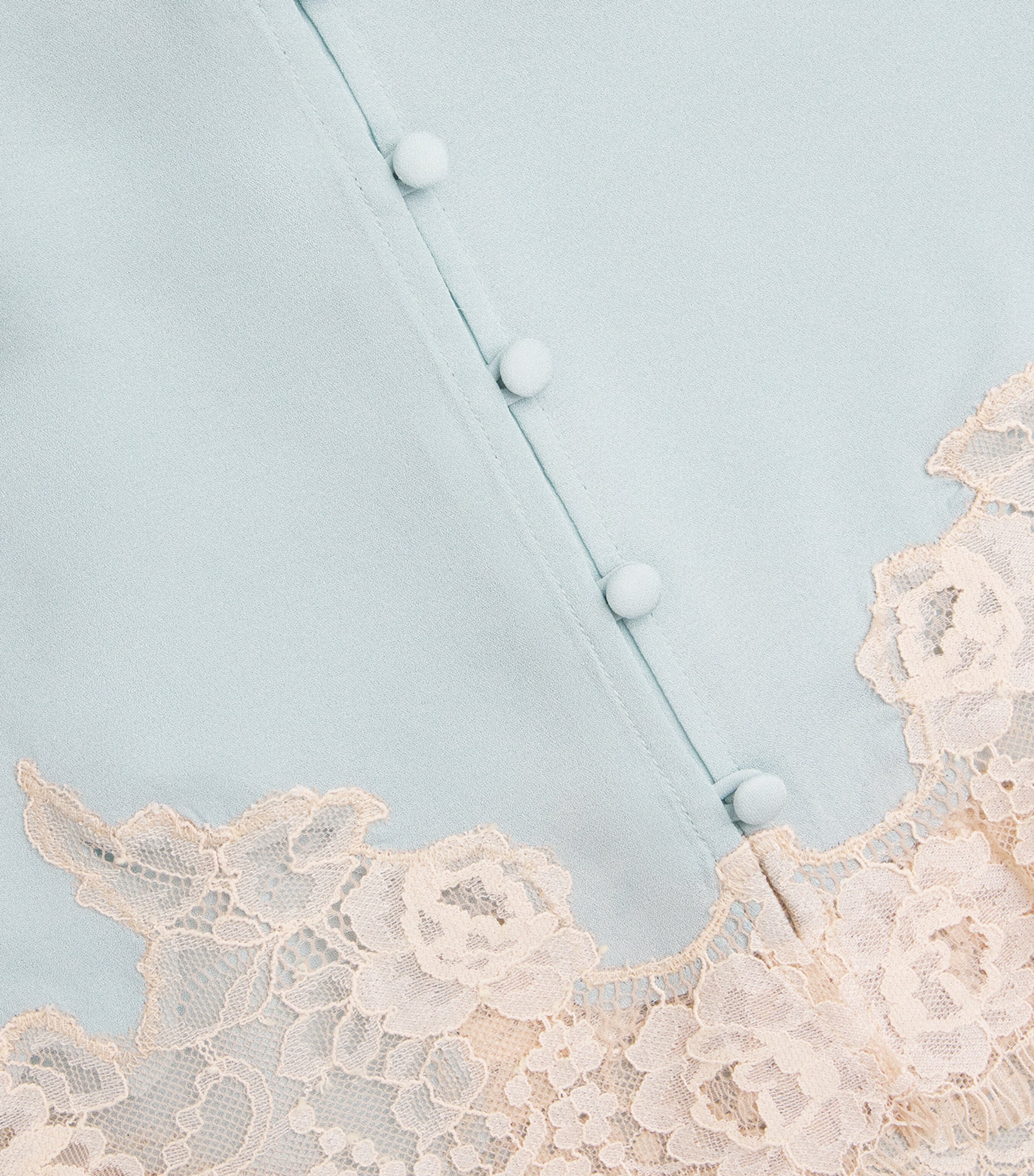 Fleur Du Mal Womens Silk Lace-Trim Juliet Slip Dress Frosted Mint Image 4