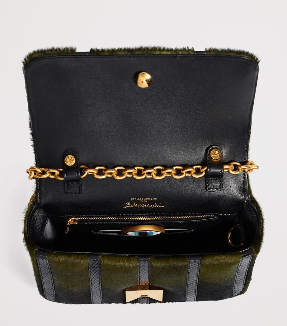 Pony Hair-Snakeskin Schiap Clutch Bag 613 DARK GREEN Image 5
