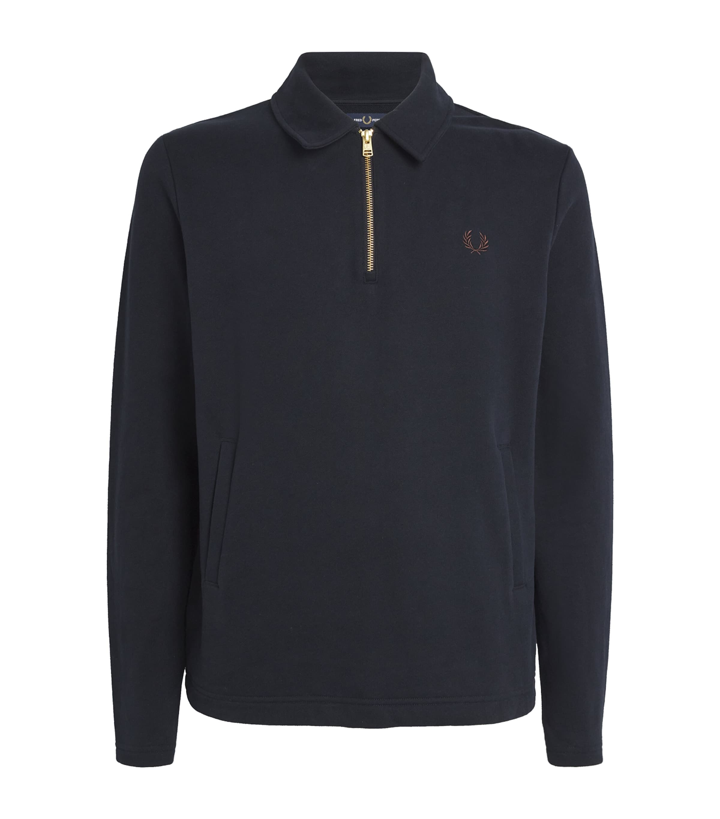 Shop Fred Perry Cotton Logo Polo Shirt In Navy