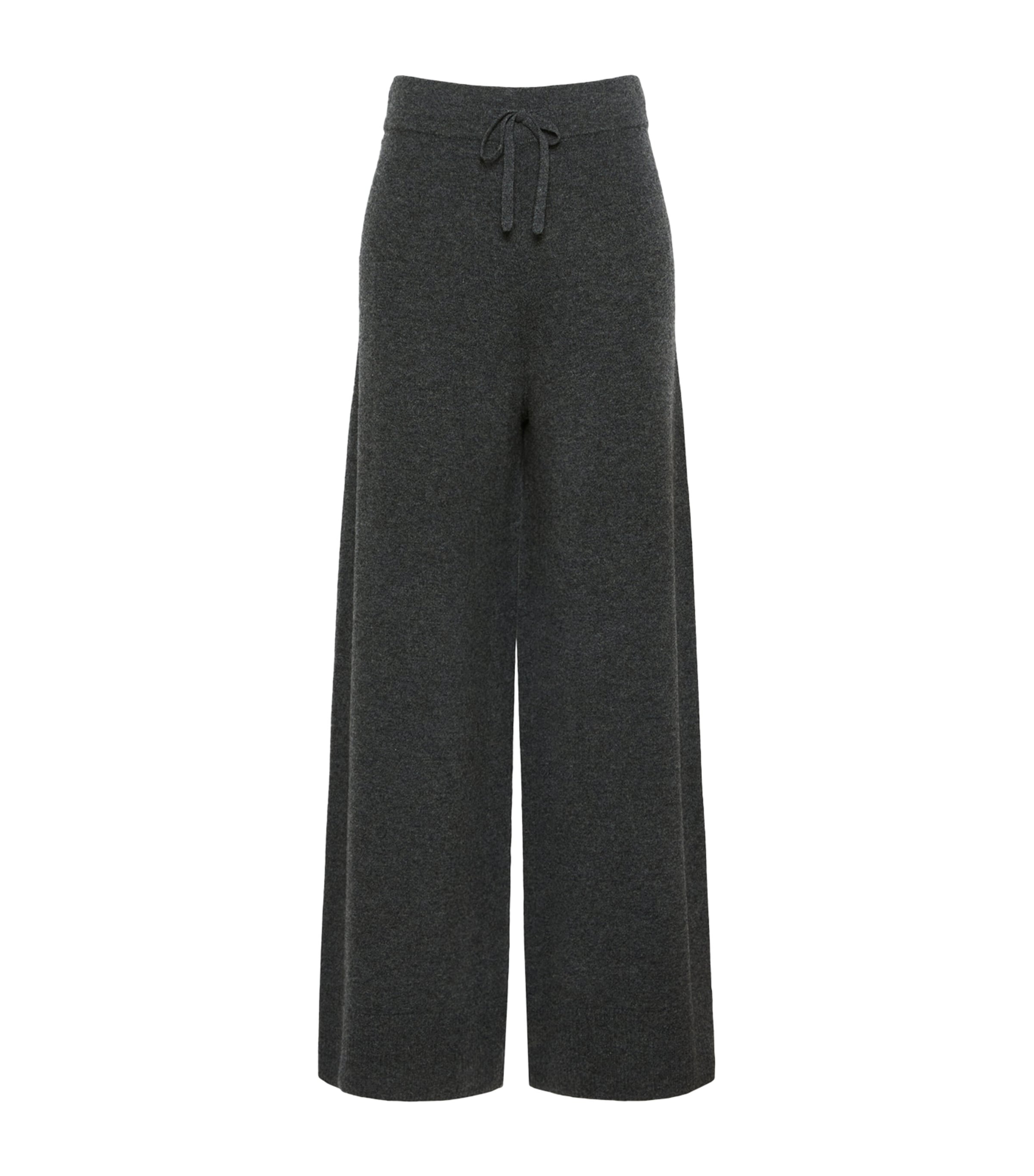 Weekend Max Mara Womens Wool-Cashmere Drawstring Trousers Dark Grey Image 1