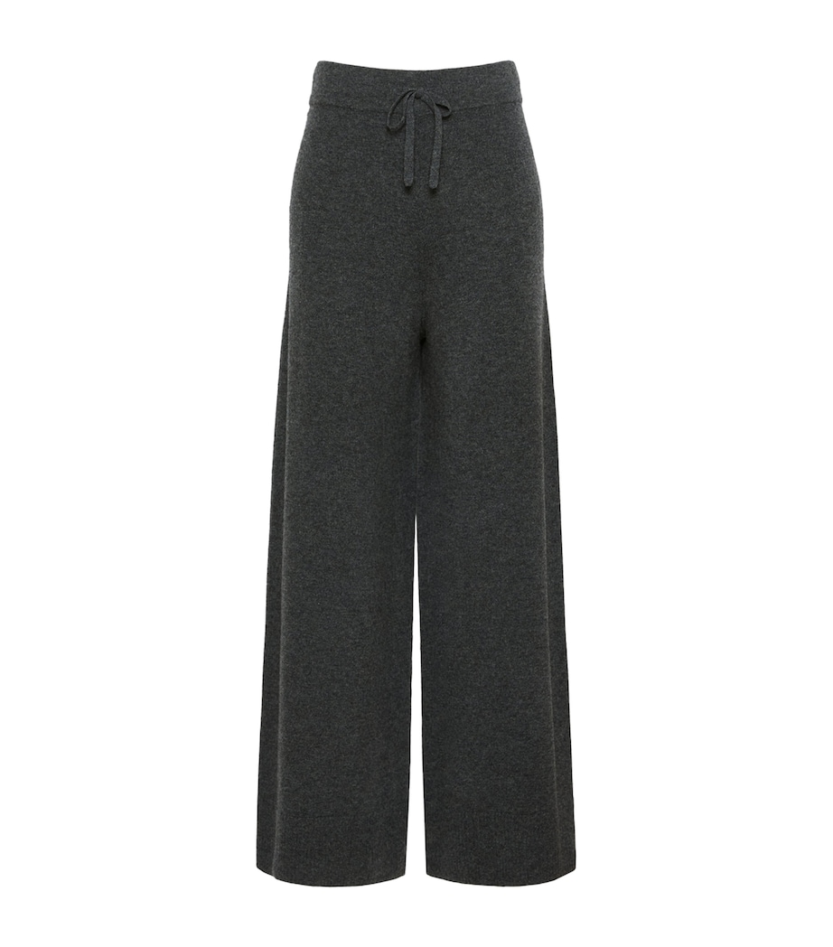 Weekend Max Mara Womens Wool-Cashmere Drawstring Trousers Dark Grey Image 1