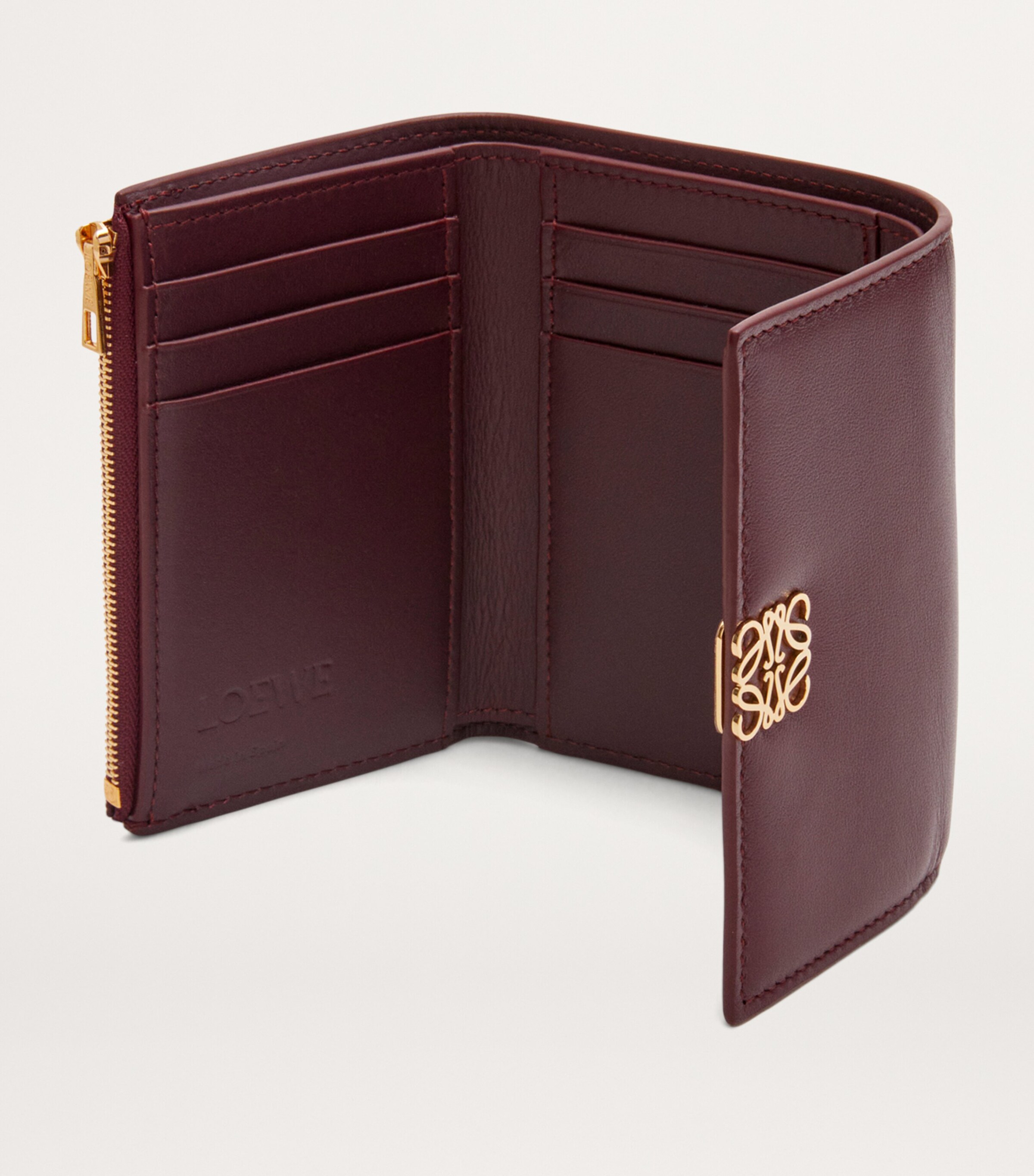 LOEWE Leather Anagram Vertical Wallet Dark Burgundy Image 3