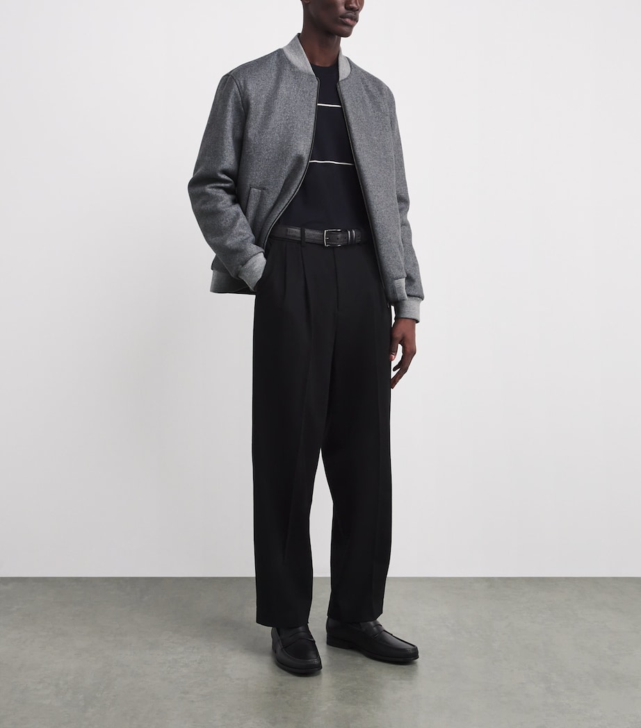 Wool-Blend Felt Bomber Jacket 9420 GREY Image 2