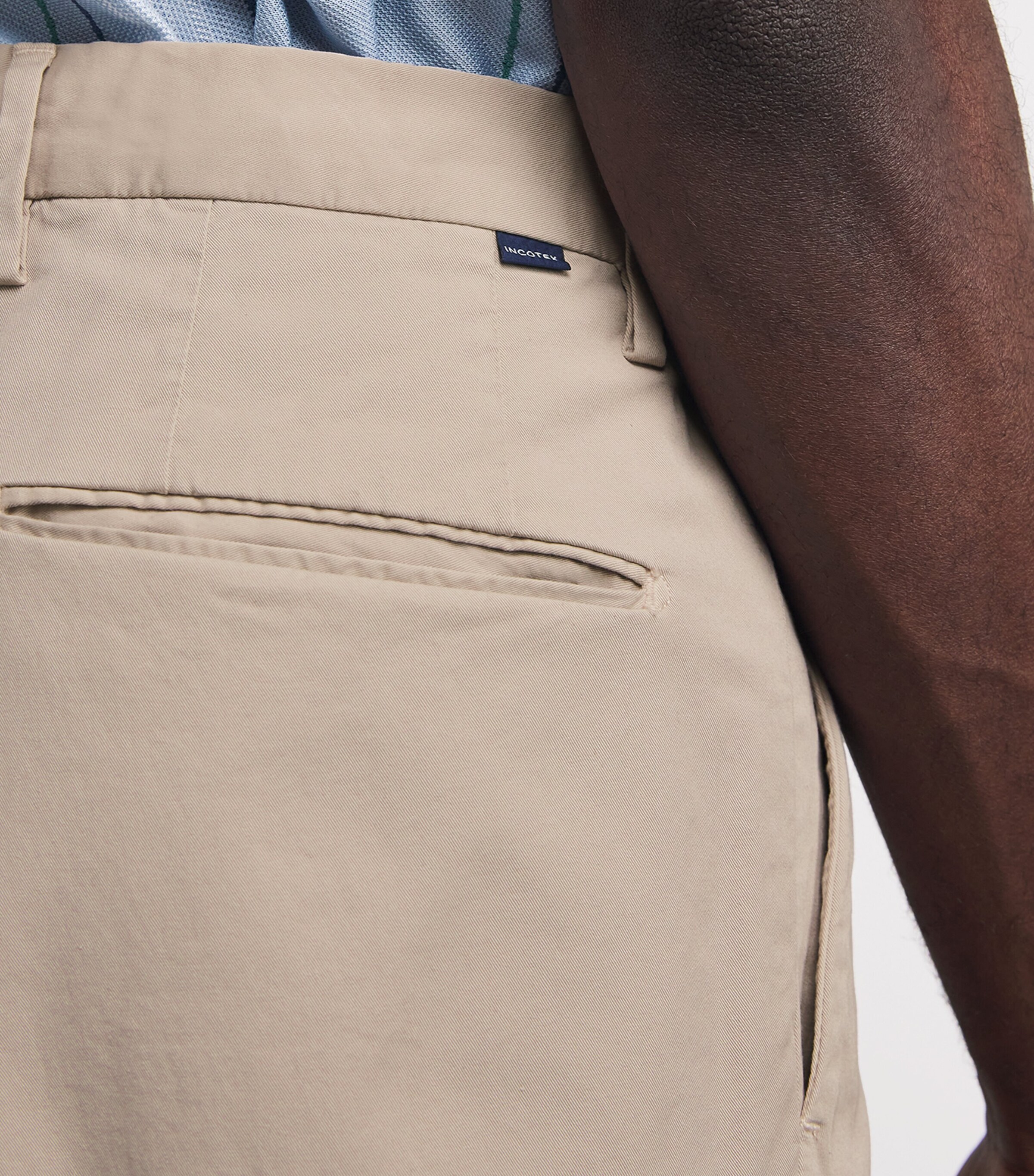 slowear Mens Cotton Royal Batavia Slim Chinos Beige Chiaro Image 6