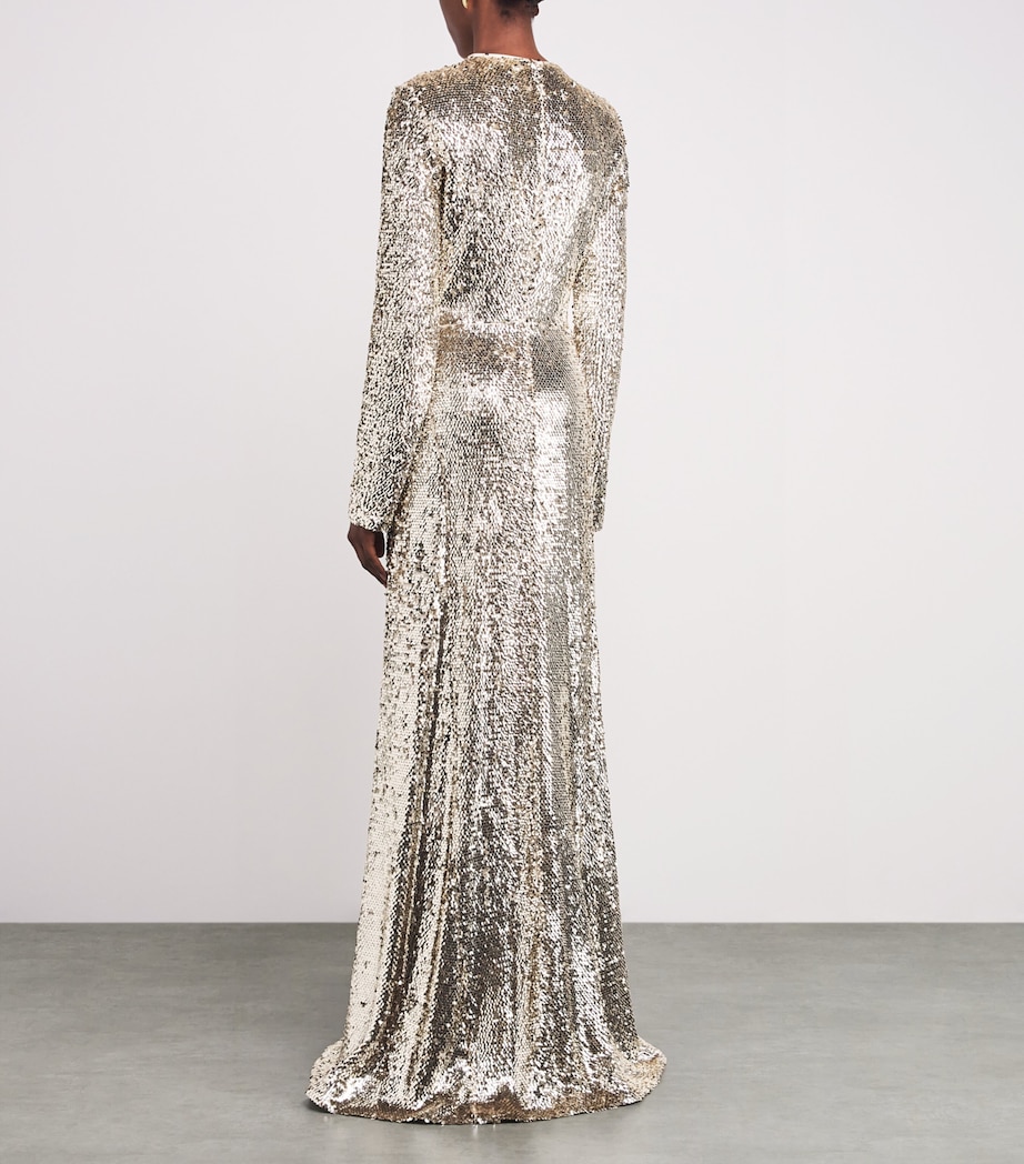 Sequinned Beatrice Gown GOLD Image 3