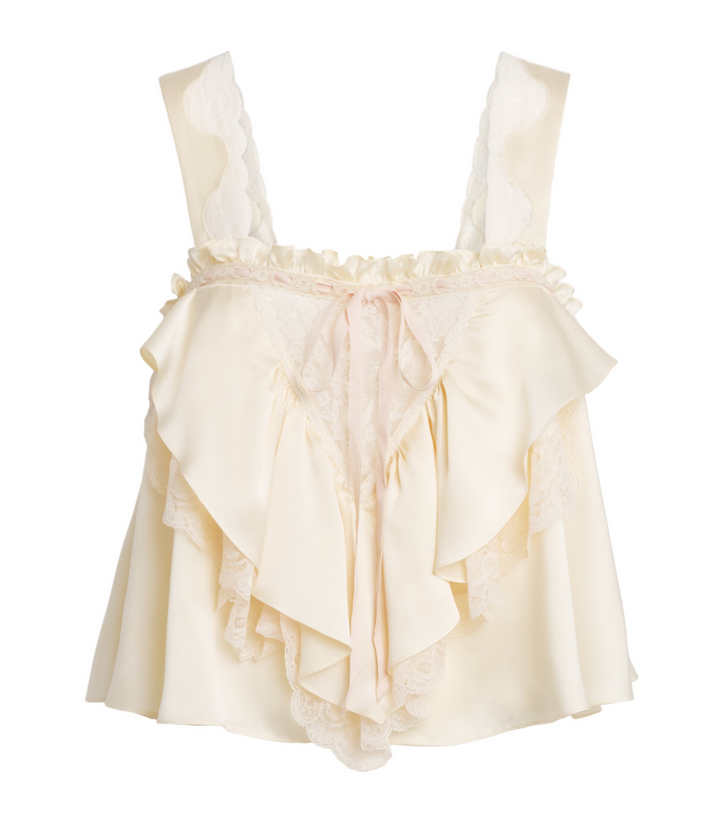 Chloé Womens Silk Ruffled Top Eden White Image 1