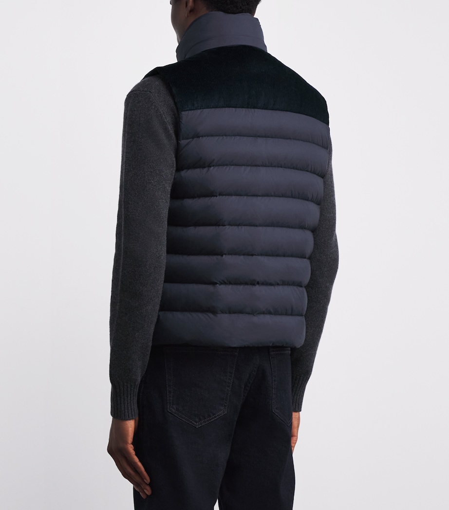 Corduroy Yoke Padded Gilet BLU U0498 Image 4
