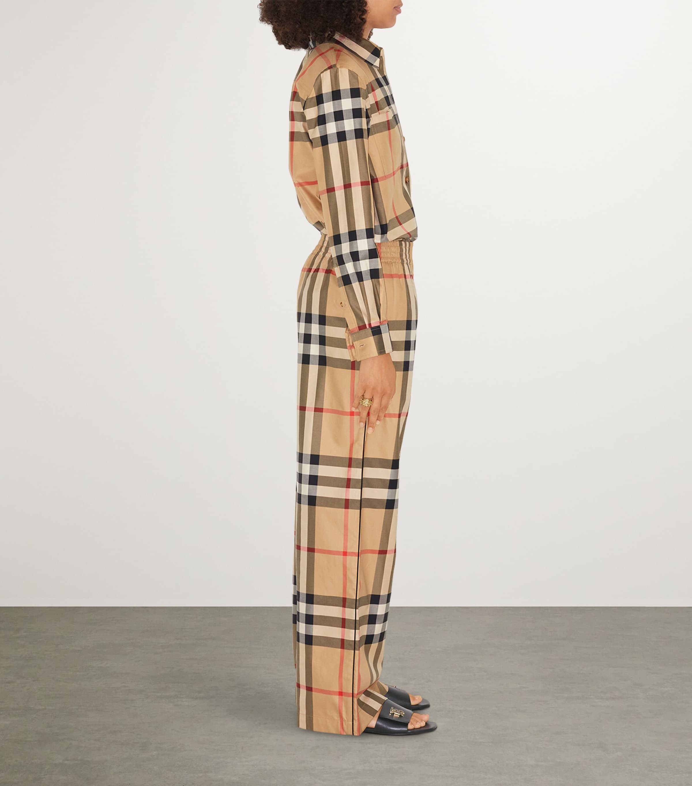 Cotton Check Trousers ARCHIVE BEIGE IP CHK Image 3