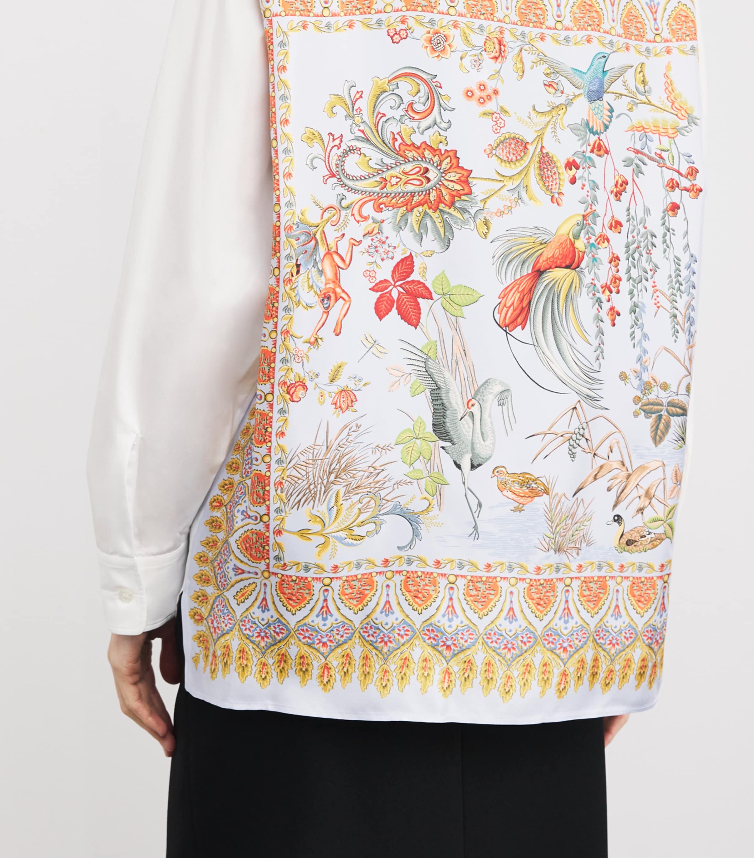 Silk-Cotton Printed Shirt X0882 Image 6