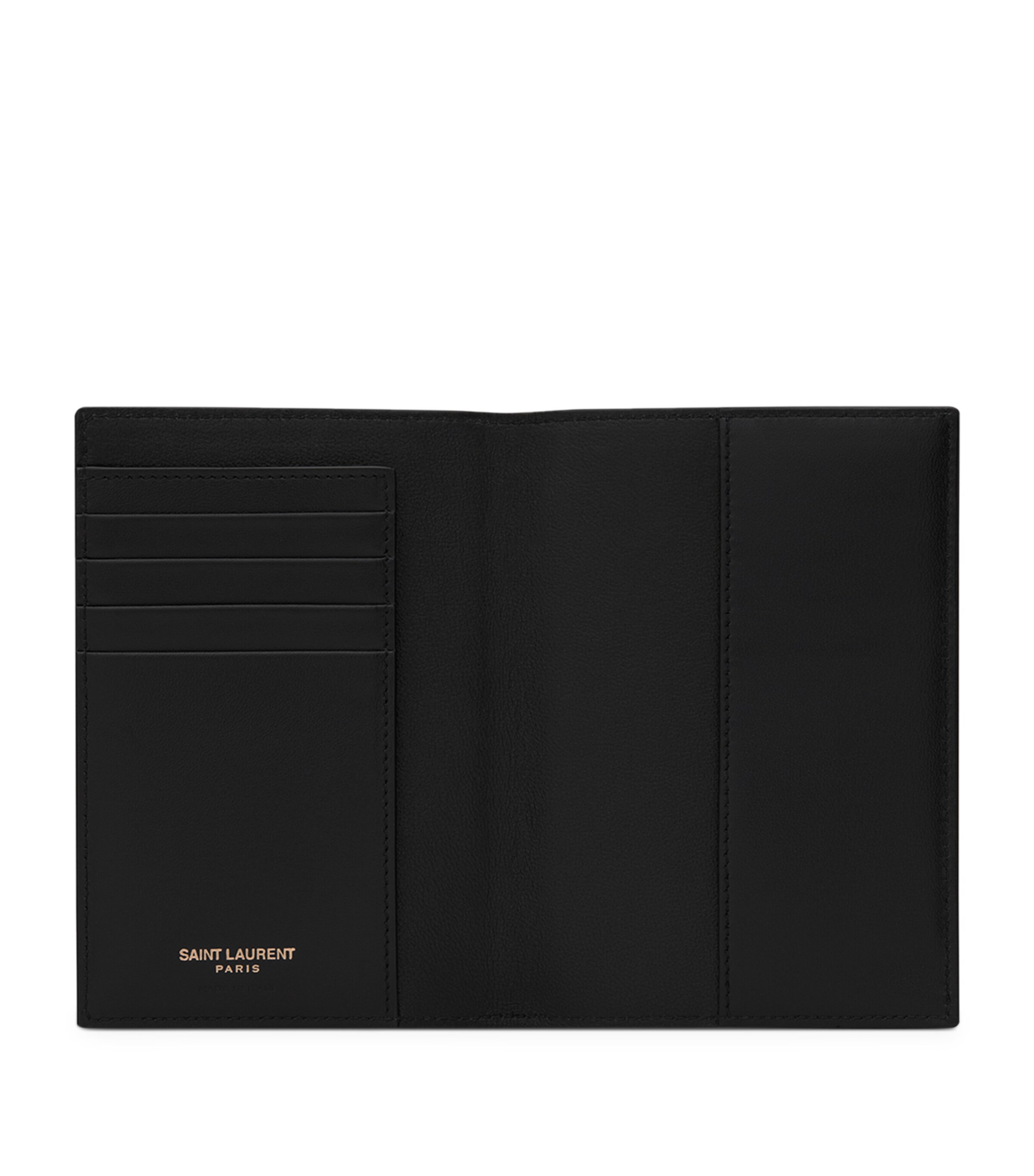 Saint Laurent Leather Monogram Passport Holder Image 3
