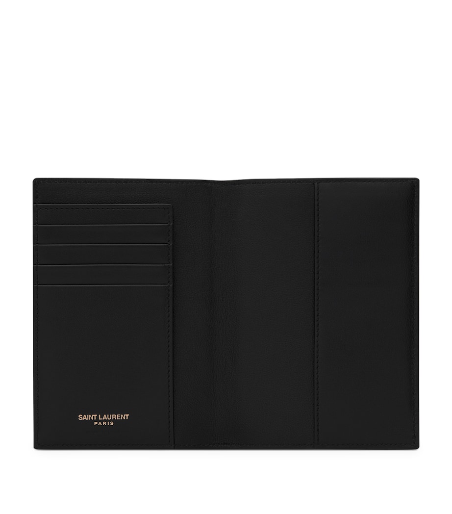 Saint Laurent Leather Monogram Passport Holder Image 3