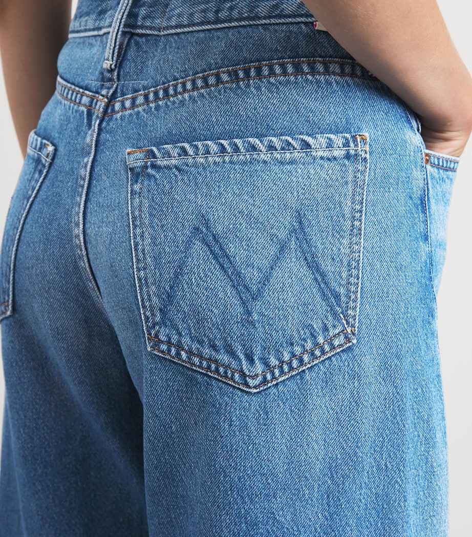 MOTHER Womens The Lemon Twist Sneak Wide-Leg Jeans Rolling In The Dough Image 3