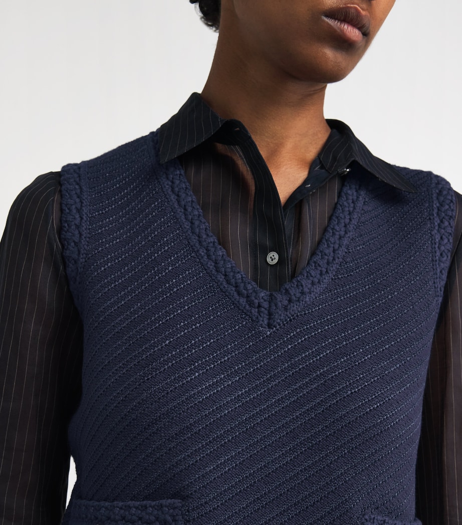 Cotton-Blend V-Neck Claire Vest INDGO Image 6