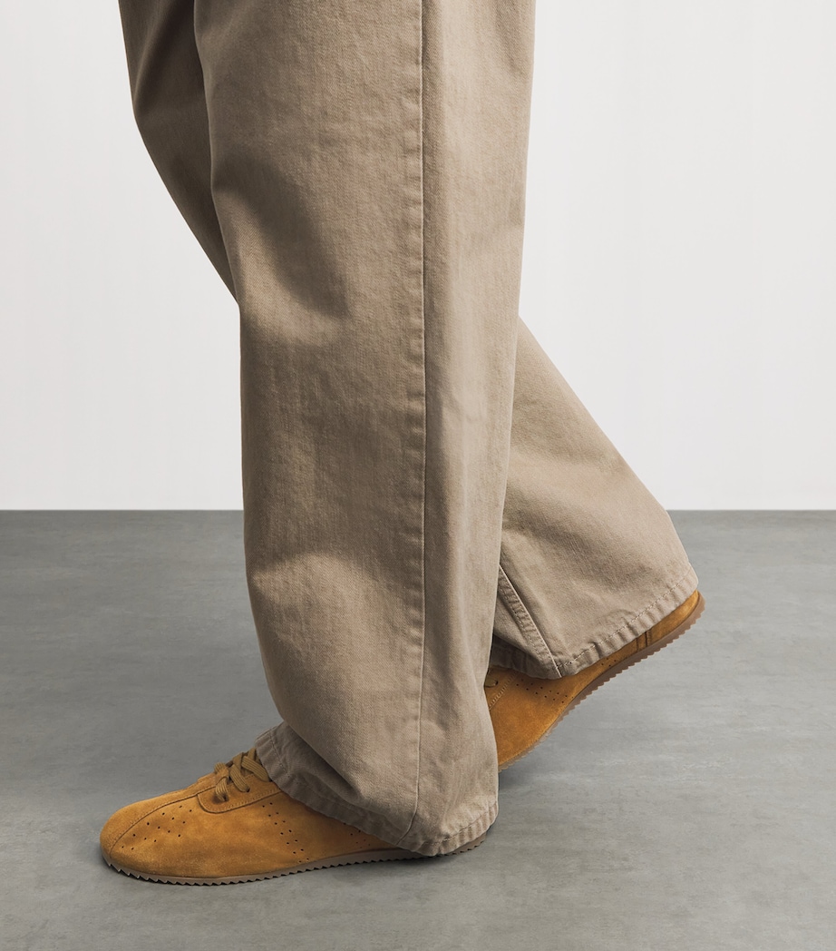 AMI Paris Suede Soft Sneakers Caramel Image 2