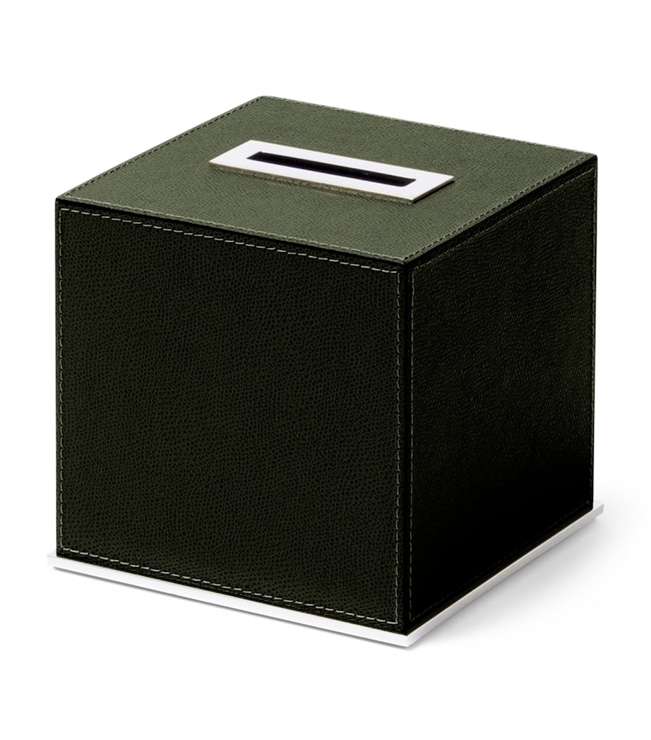 Frette Leather Otello Tissue Box Forest Green Image 1