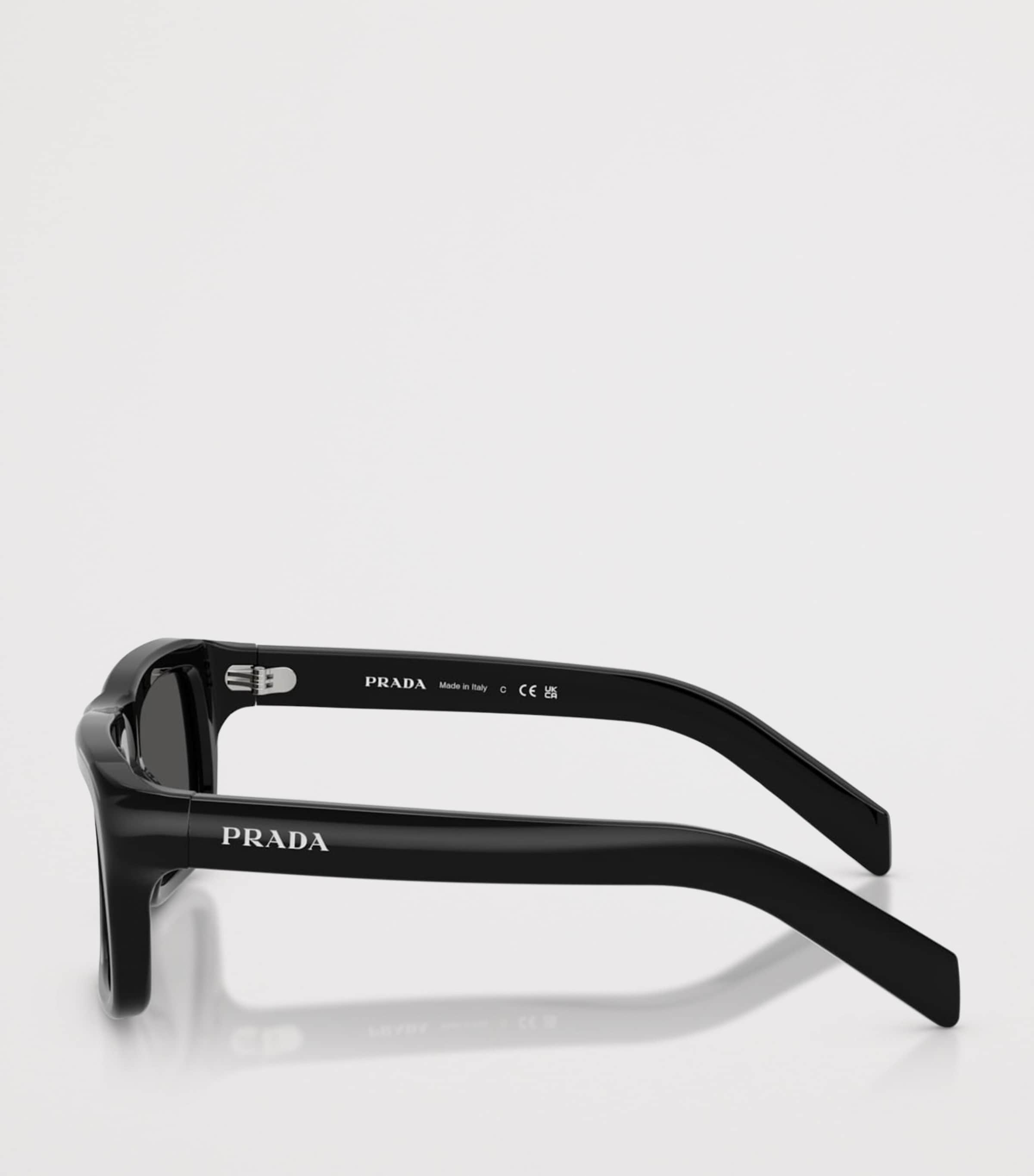 Prada Acetate Square Sunglasses Black Image 3