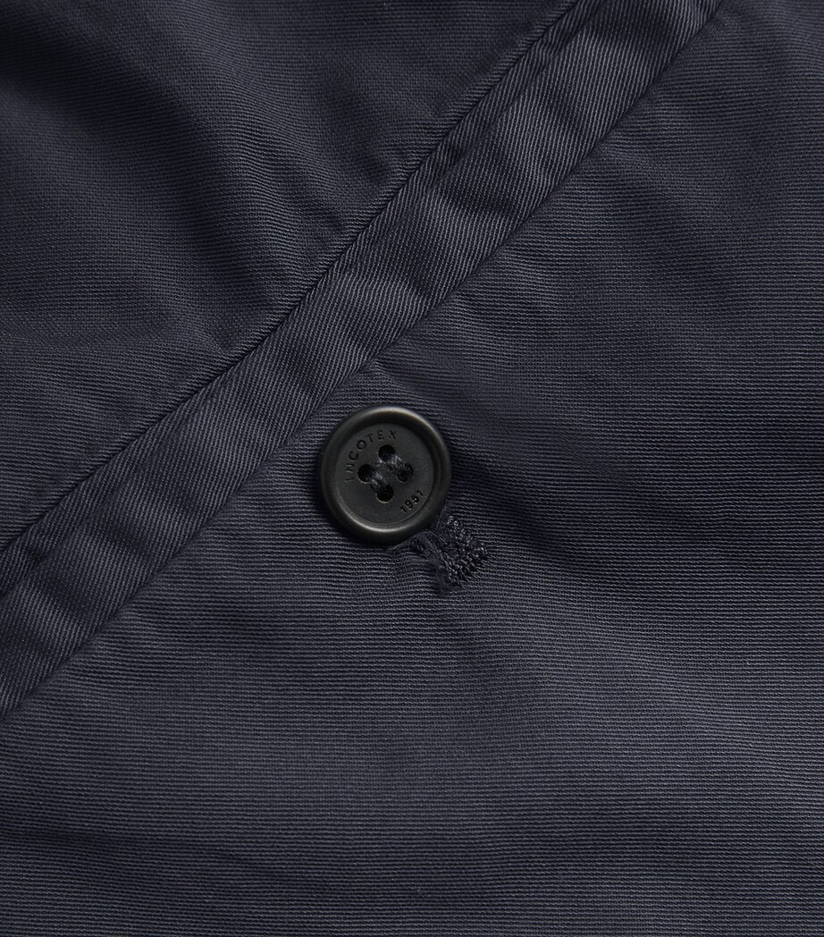 Cotton-Blend Drawstring Tailored Trousers 821 BLU SCURO Image 5