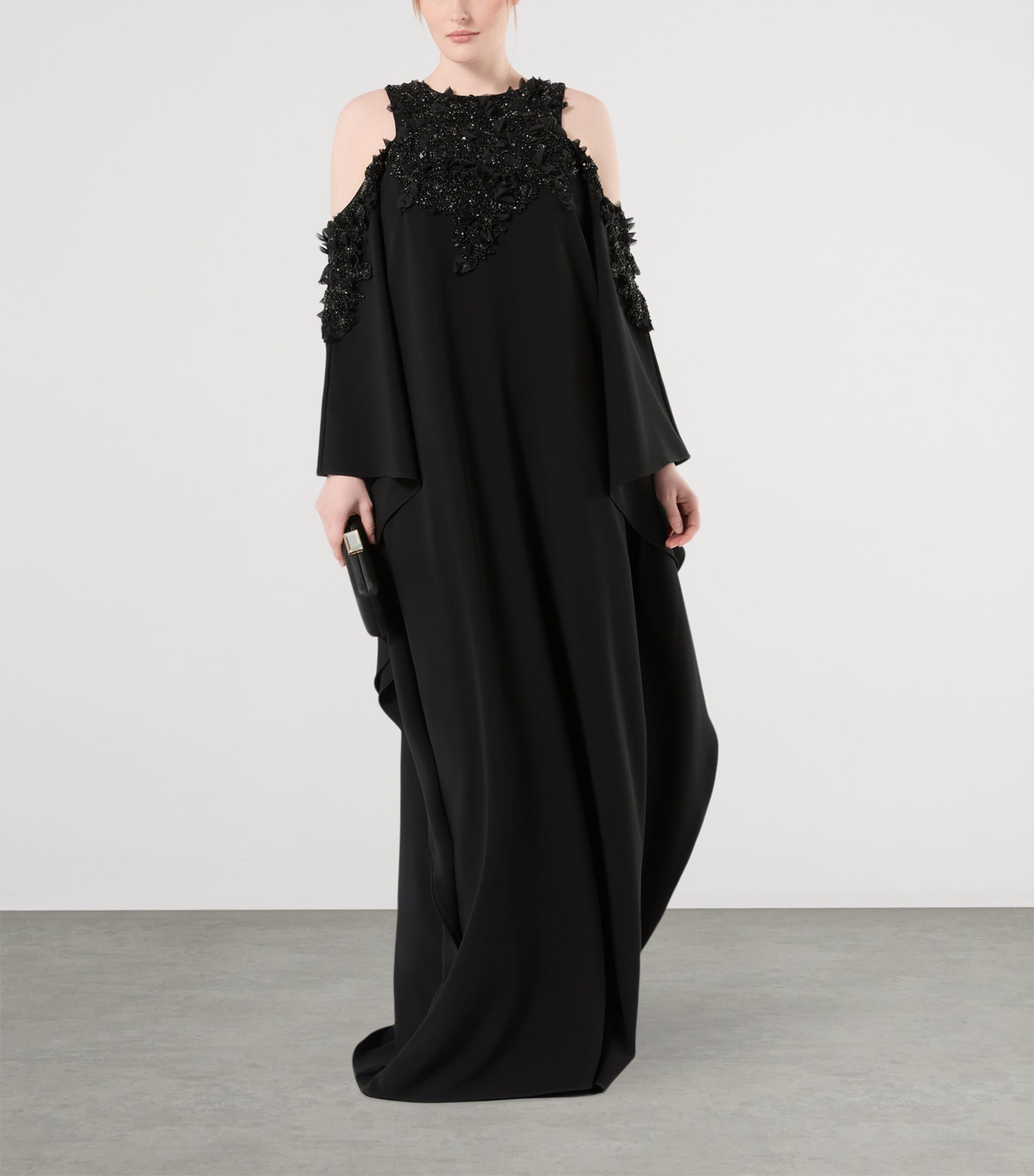 Marina Rinaldi Womens x Tony Ward Embellished Cut-Out Maxi Dress Black Image 2
