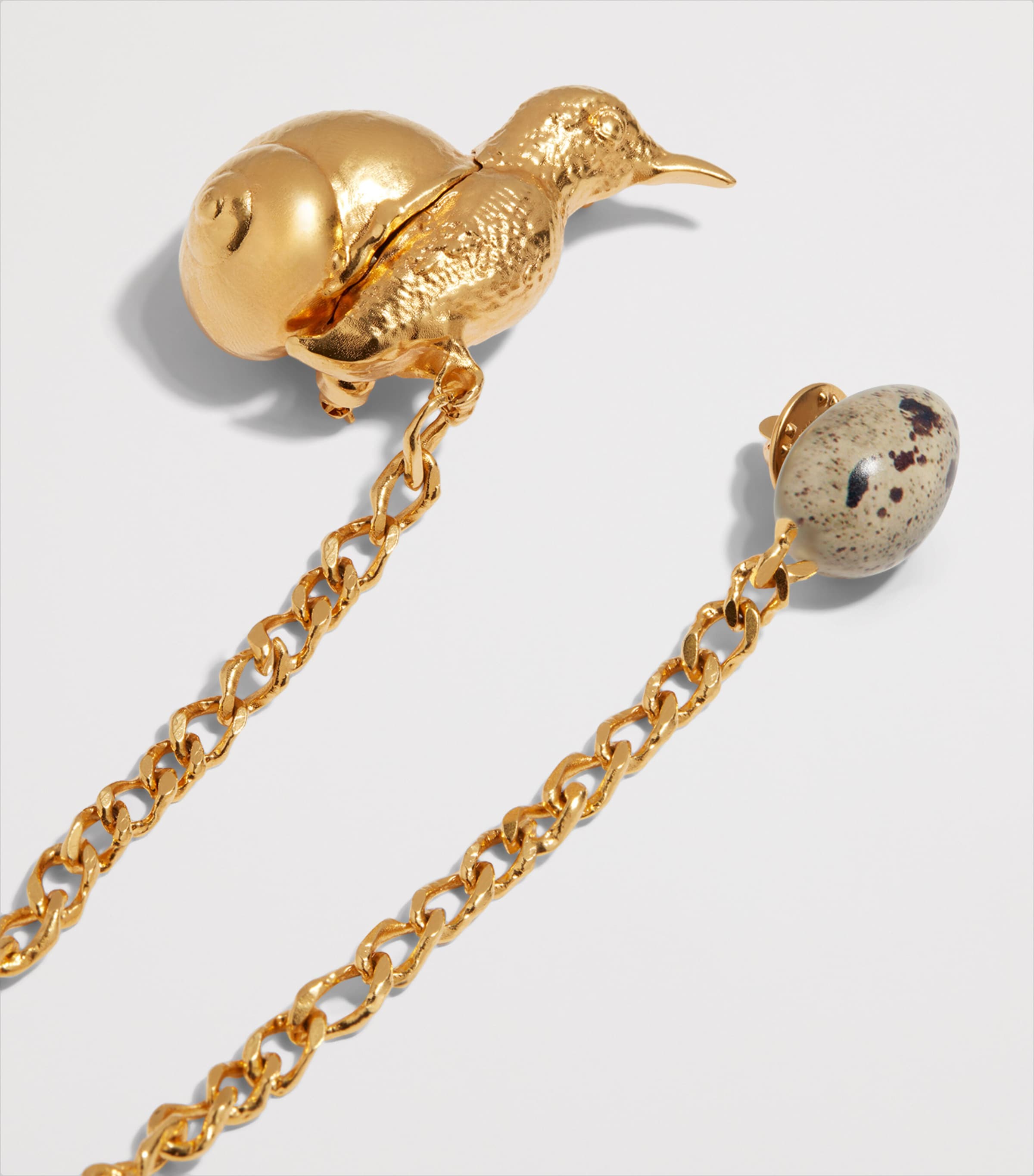 Schiaparelli Hummingbird Brooch Opaque Gold Image 5
