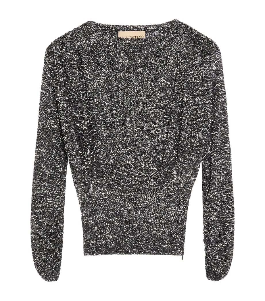 Sequin Cowl-Neck Sweater NUD Image 1