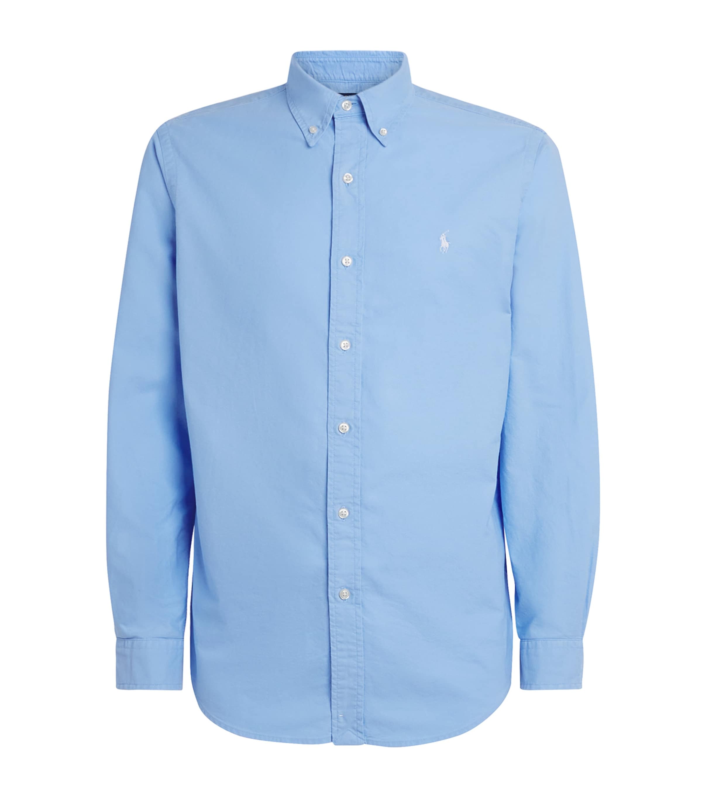 Polo Ralph Lauren Mens Cotton Garment-Dyed Oxford Shirt Austin Blue W/wht Pp Image 1