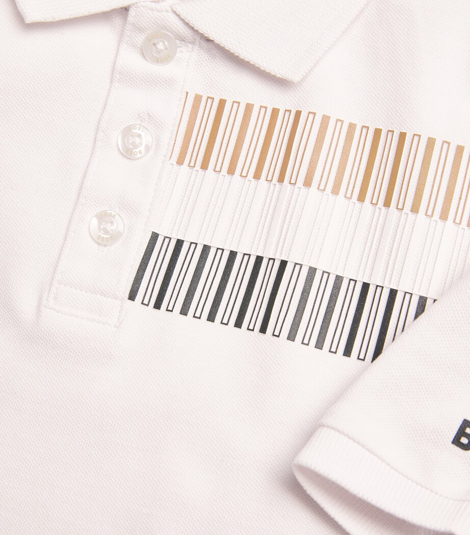 BOSS Kidswear Stretch-Cotton Stripe Polo Shirt (4-16 Years) White Image 3