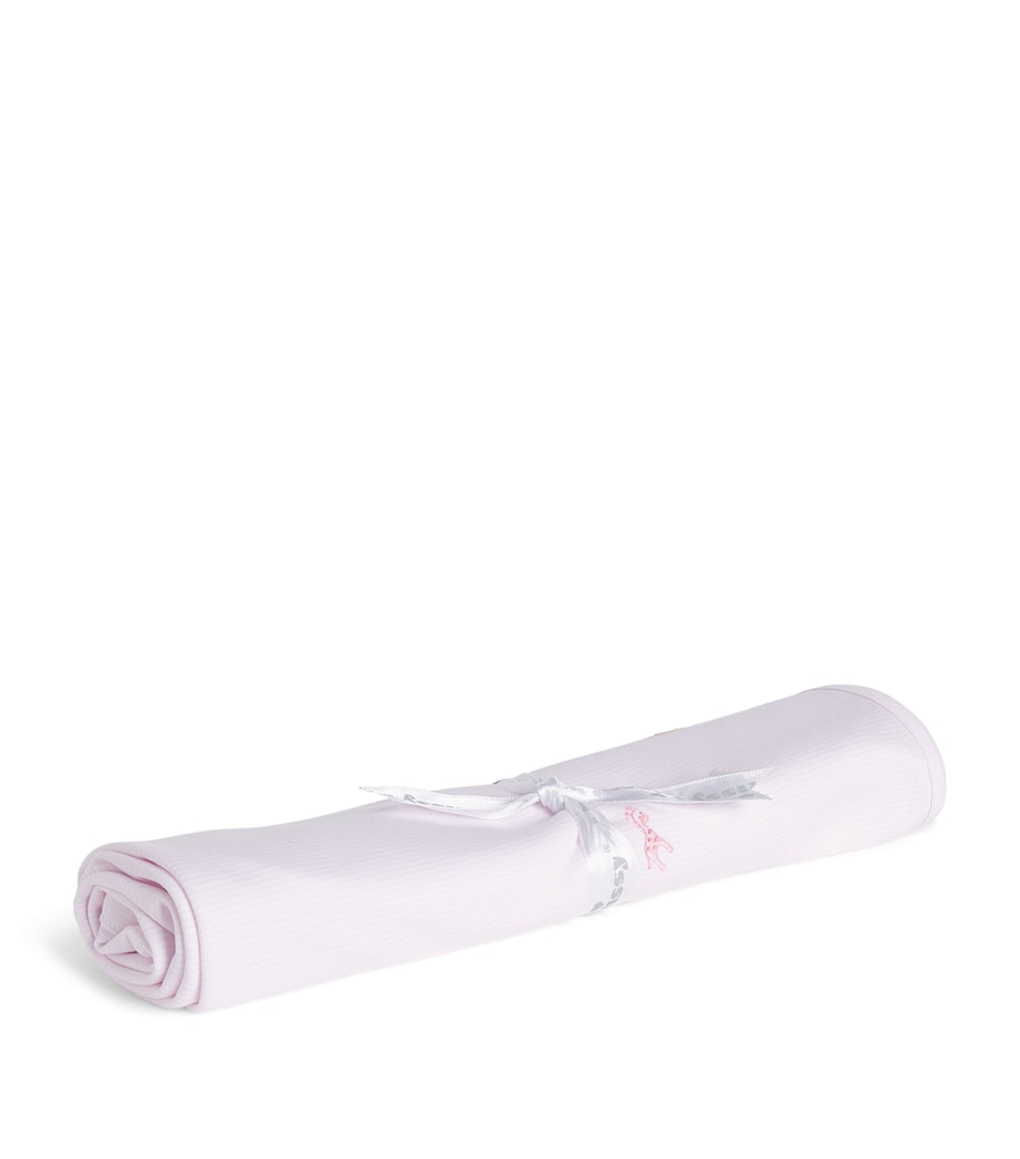 Kissy Kissy Cotton Striped Blanket (73cm x 73cm) Pink Image 1