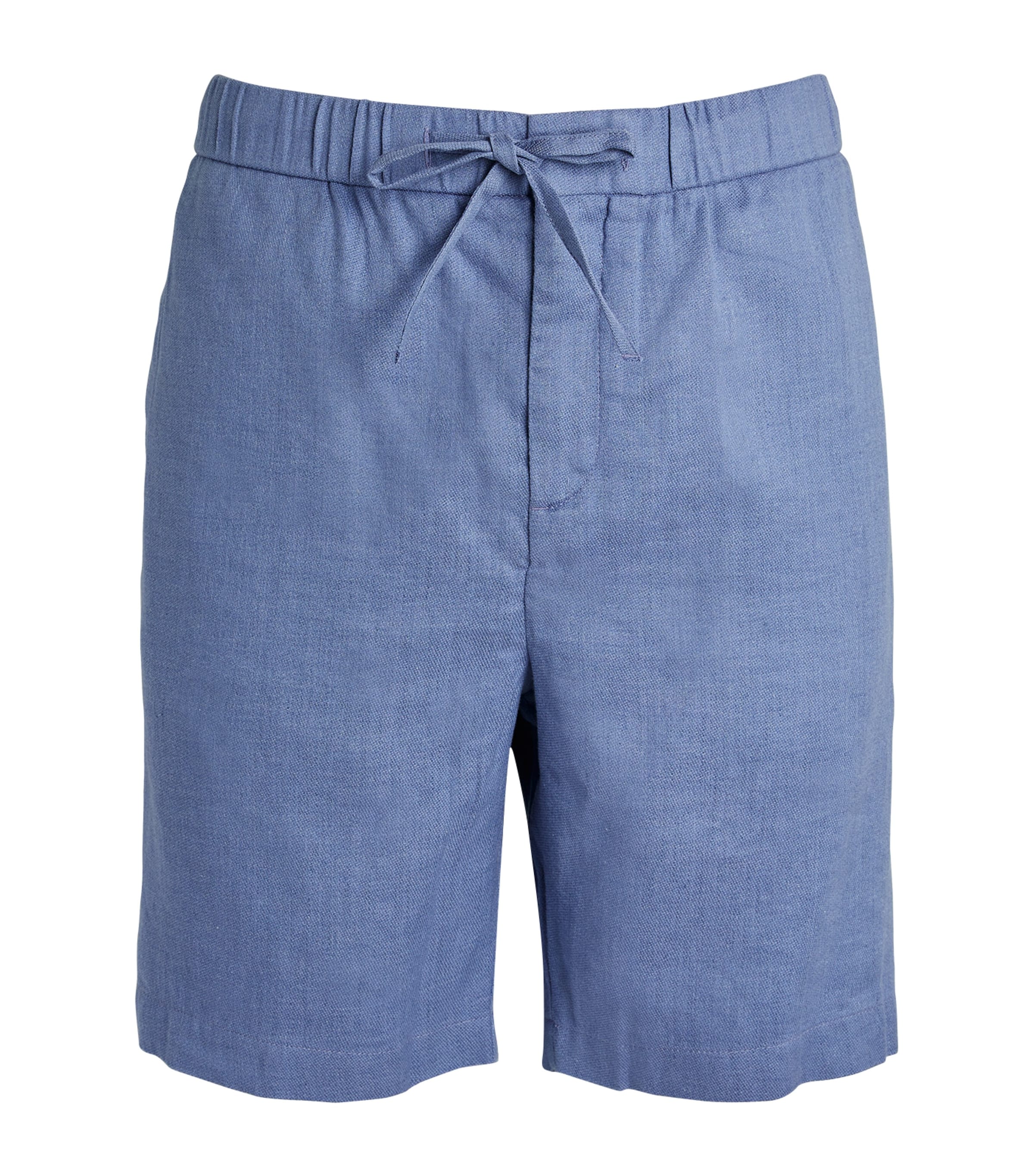 Frescobol Carioca Linen-cotton Felipe Shorts In Blue