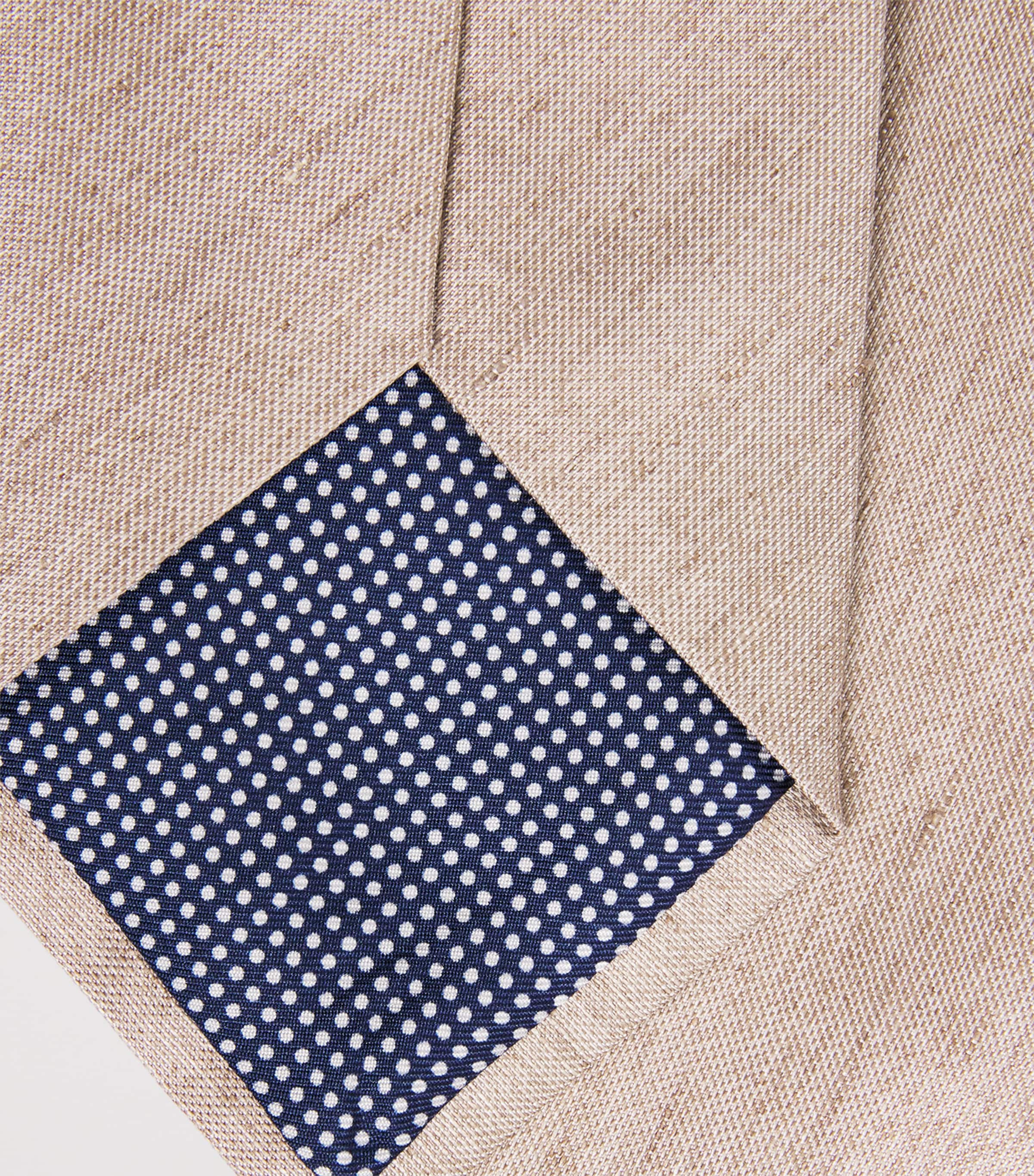 Linen-Silk Tie BEIGE SOLI Image 3