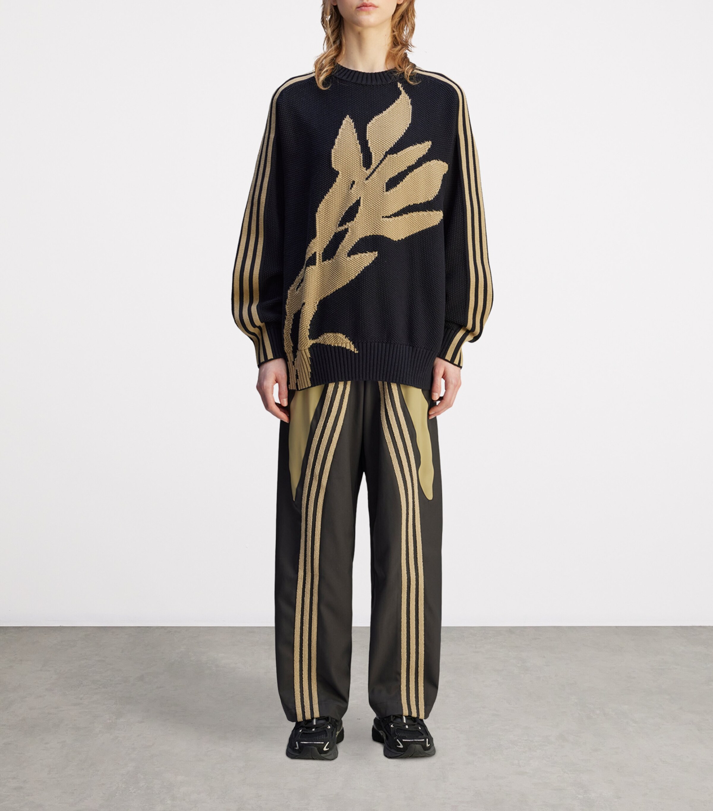 adidas Black x Song For The Mute Cotton Flower Sweater | Harrods UK
