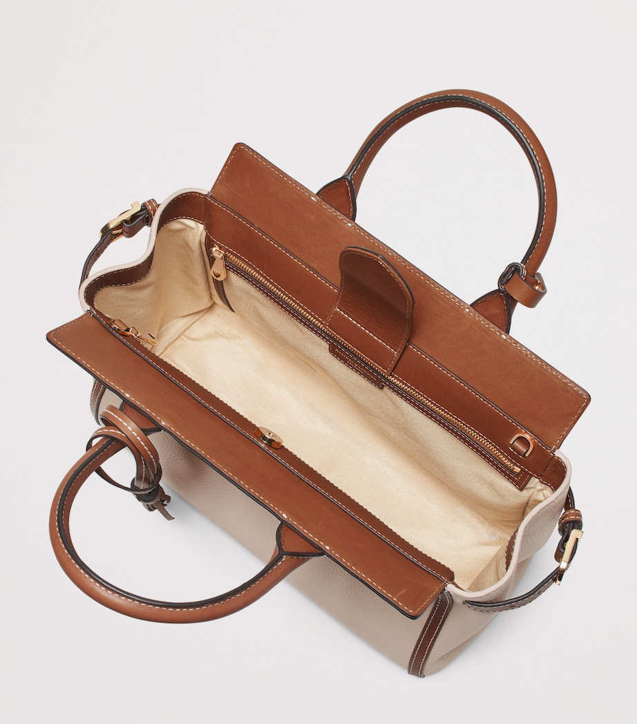 Aspinal Of London Leather Savannah Top-Handle Bag Neutral Image 5