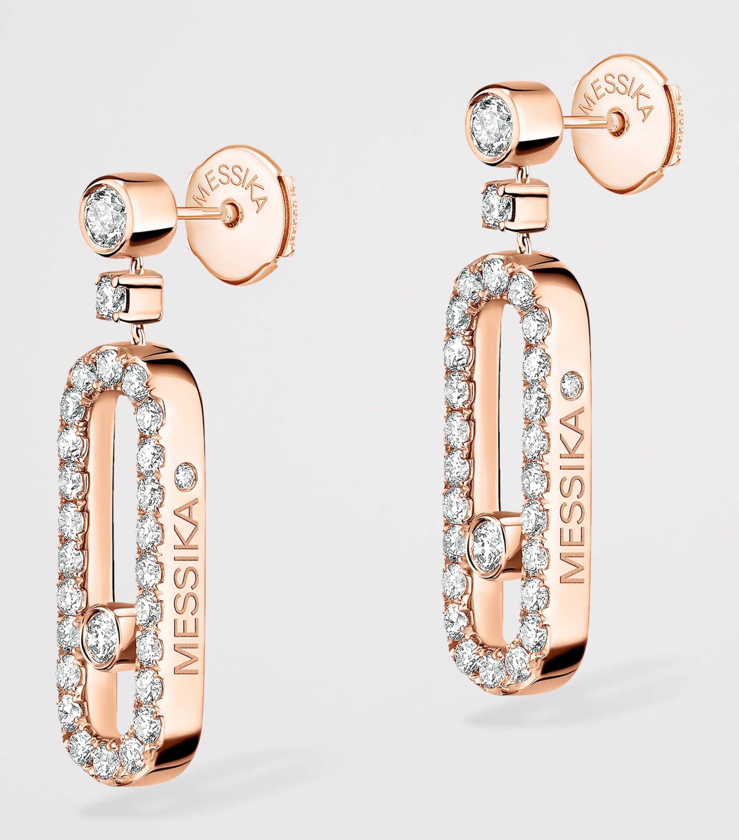 Messika Move Uno Rose Gold and Diamond Earrings (0.40ct) Pink Gold Image 3