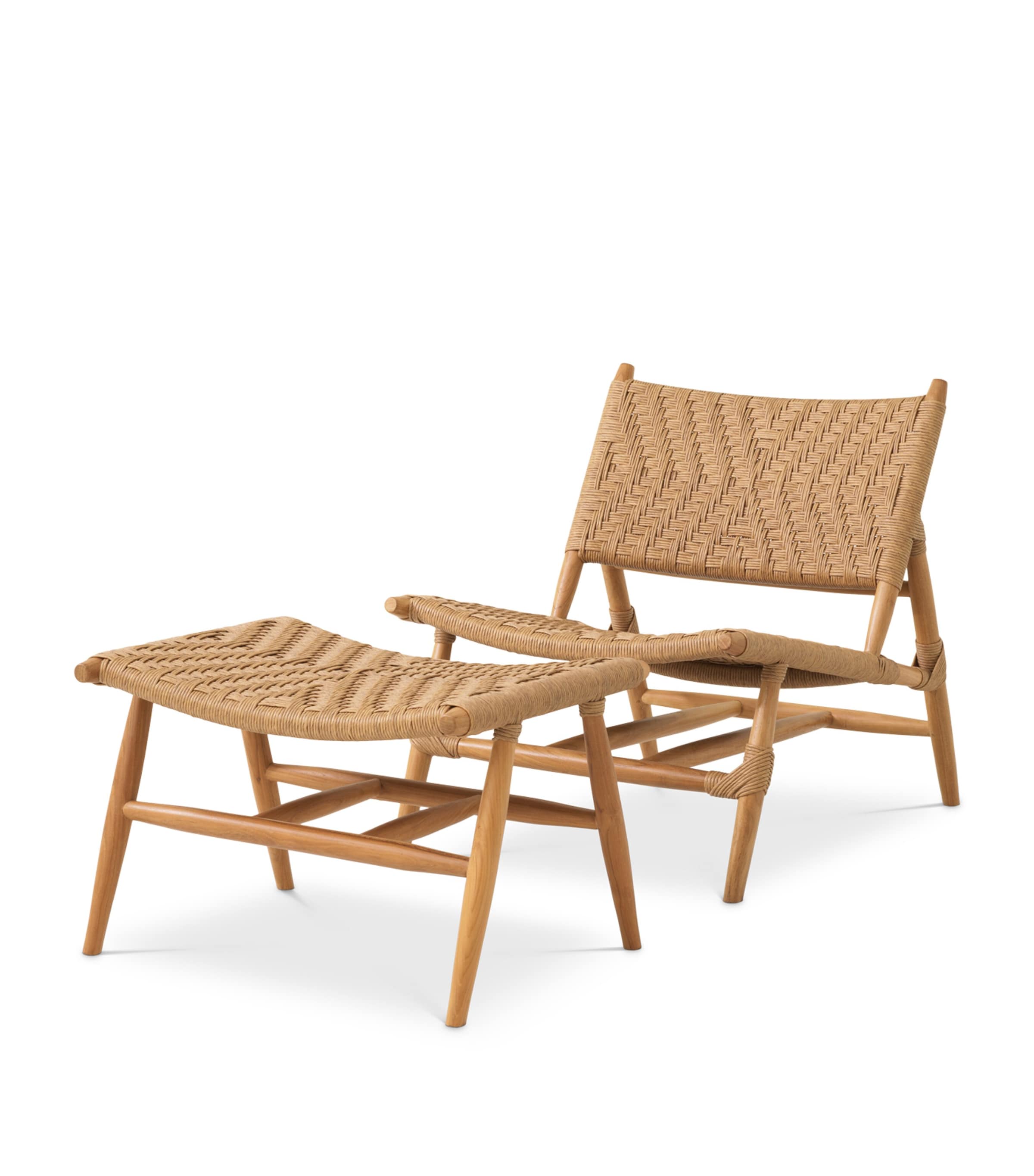 Eichholtz Teak Laroc Outdoor Chair and Footstool Ntrl Tk+fx Rtn Image 1