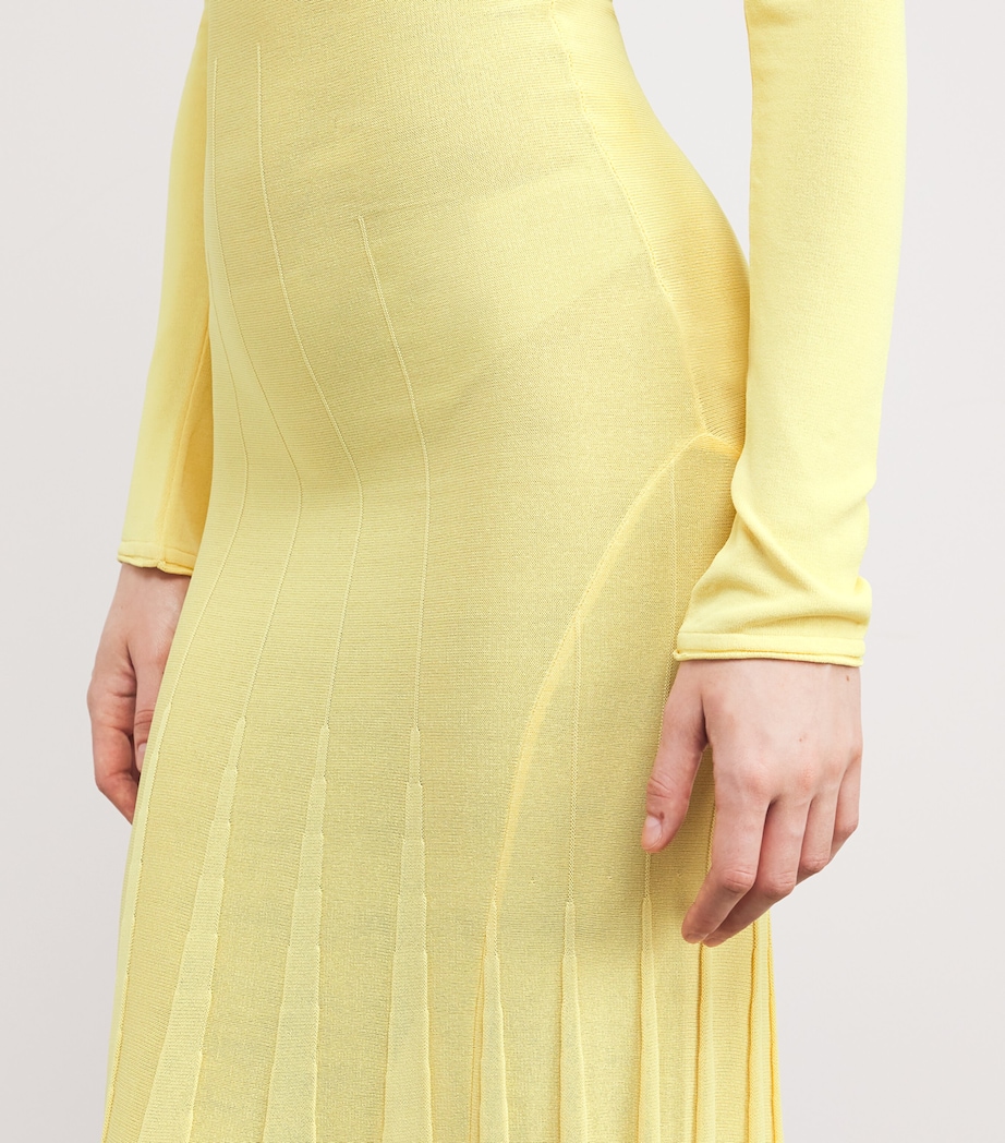 Knitted Off-The-Shoulder Maxi Dress 250 YELLOW Image 6