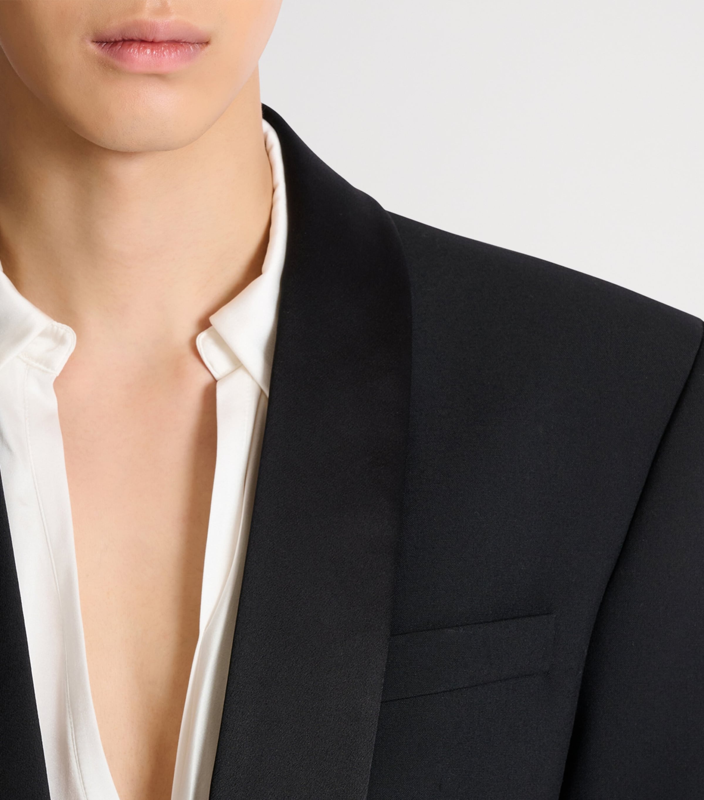 Balmain Mens Wool Shawl-Lapel Tuxedo Jacket Eap Noir/noir Image 6