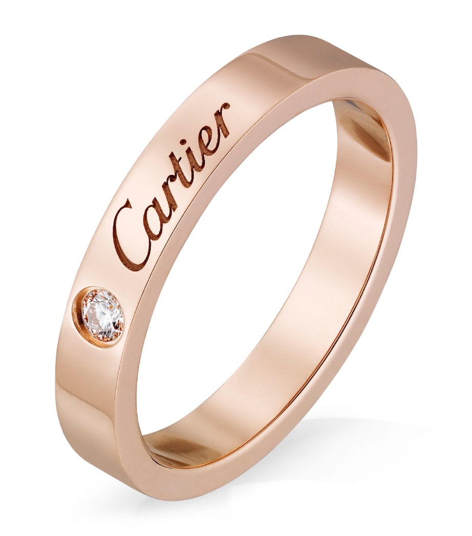 Cartier Rose Gold and Diamond C de Cartier Wedding Band (3mm) Rose Gold Image 1